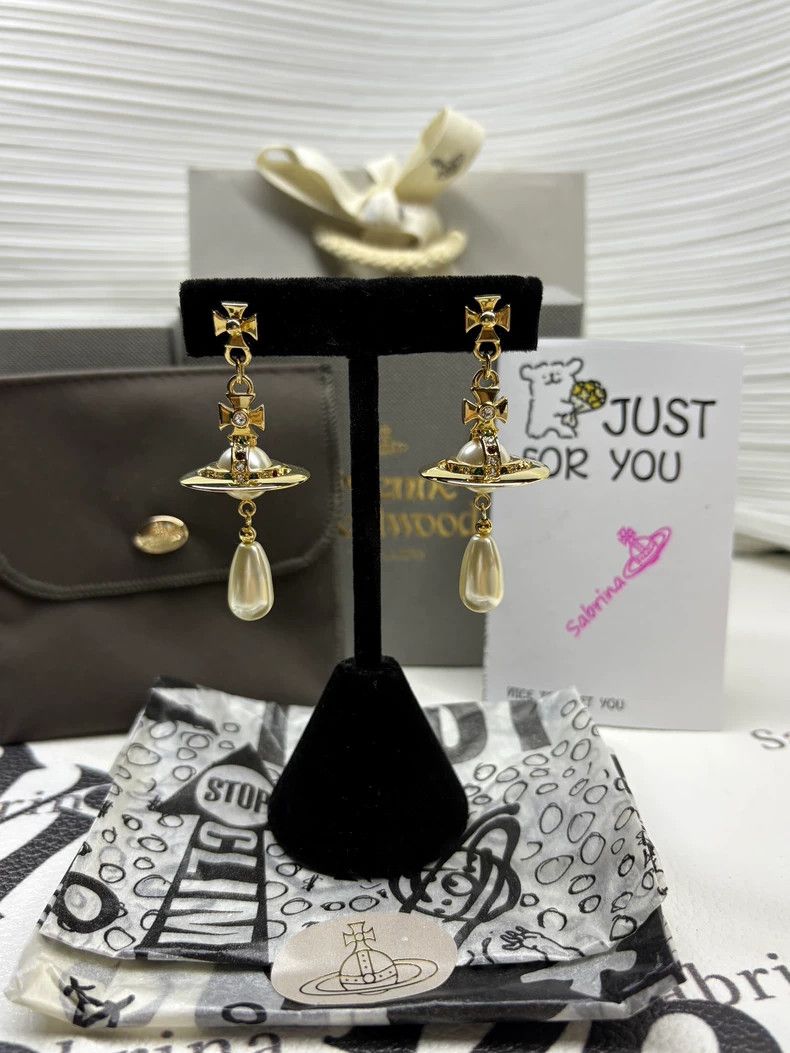 Vivienne Westwood Vivienne Westwood Water Drop Pearl Earrings-Gold Size ONE SIZE - 6 Thumbnail