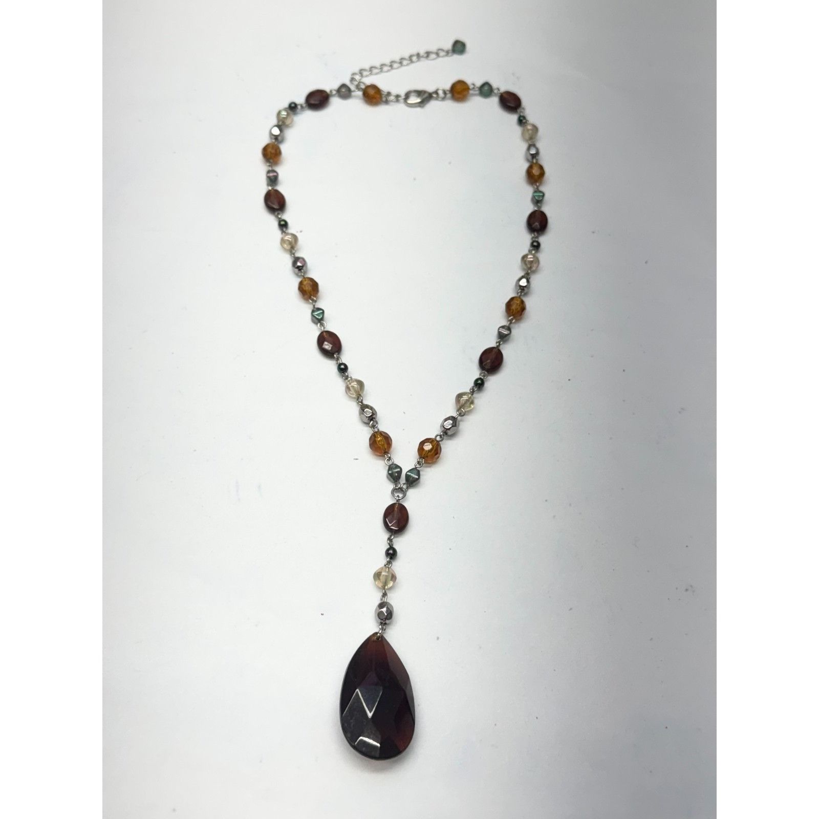 Vintage Vintage acrylic crystal chain beaded pendant necklace Size ONE SIZE - 3 Thumbnail