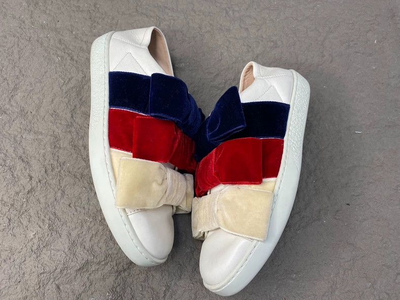 Gucci Bee Bow Slip-On Sneakers - dmc