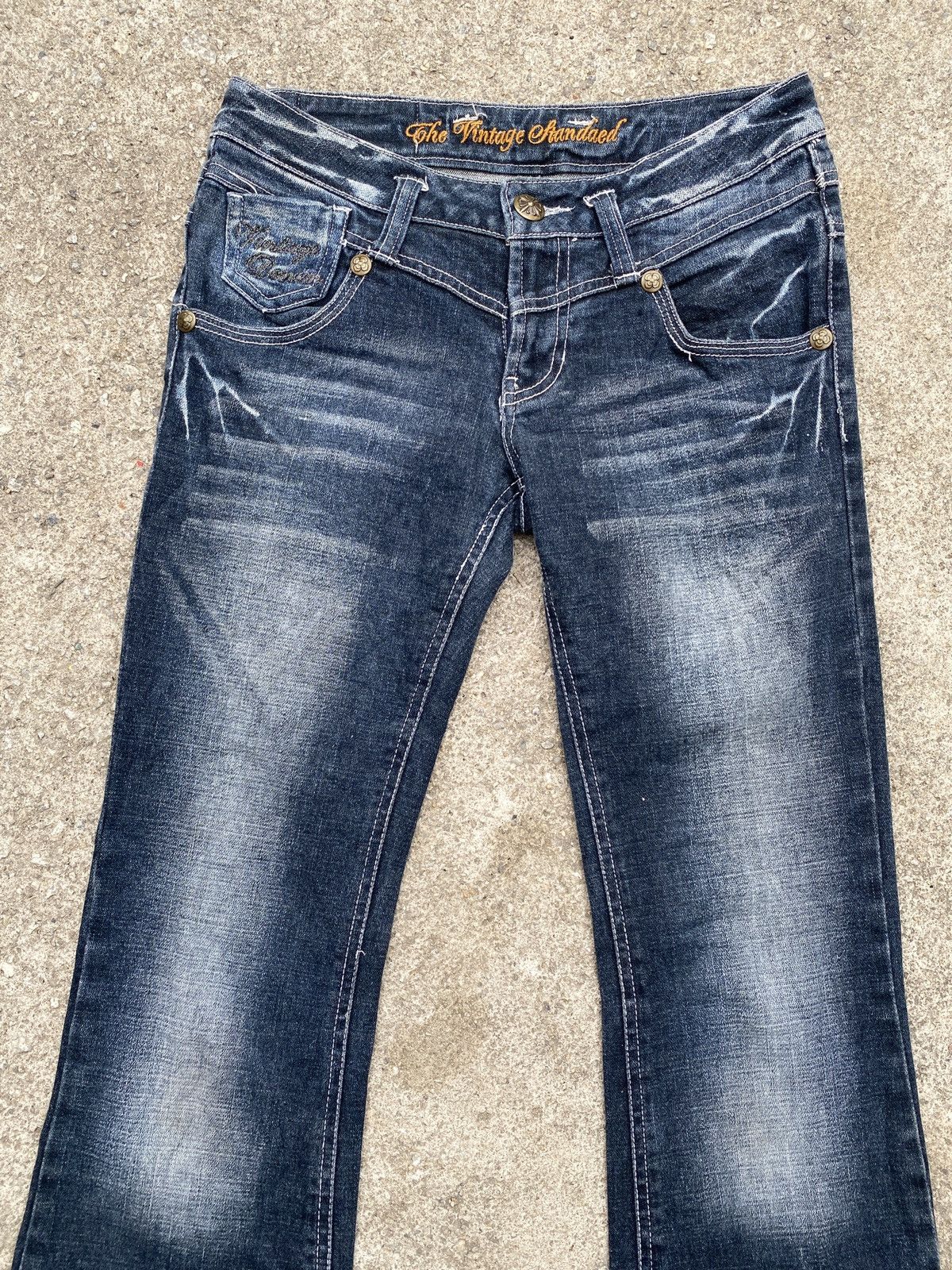 Japanese Brand × Le Grande Bleu (L.G.B.) × Tornado Mart 2000s - Sky Bombers Faded Blue Low Rise Flare Denim Size US 28 / EU 44 - 4 Thumbnail