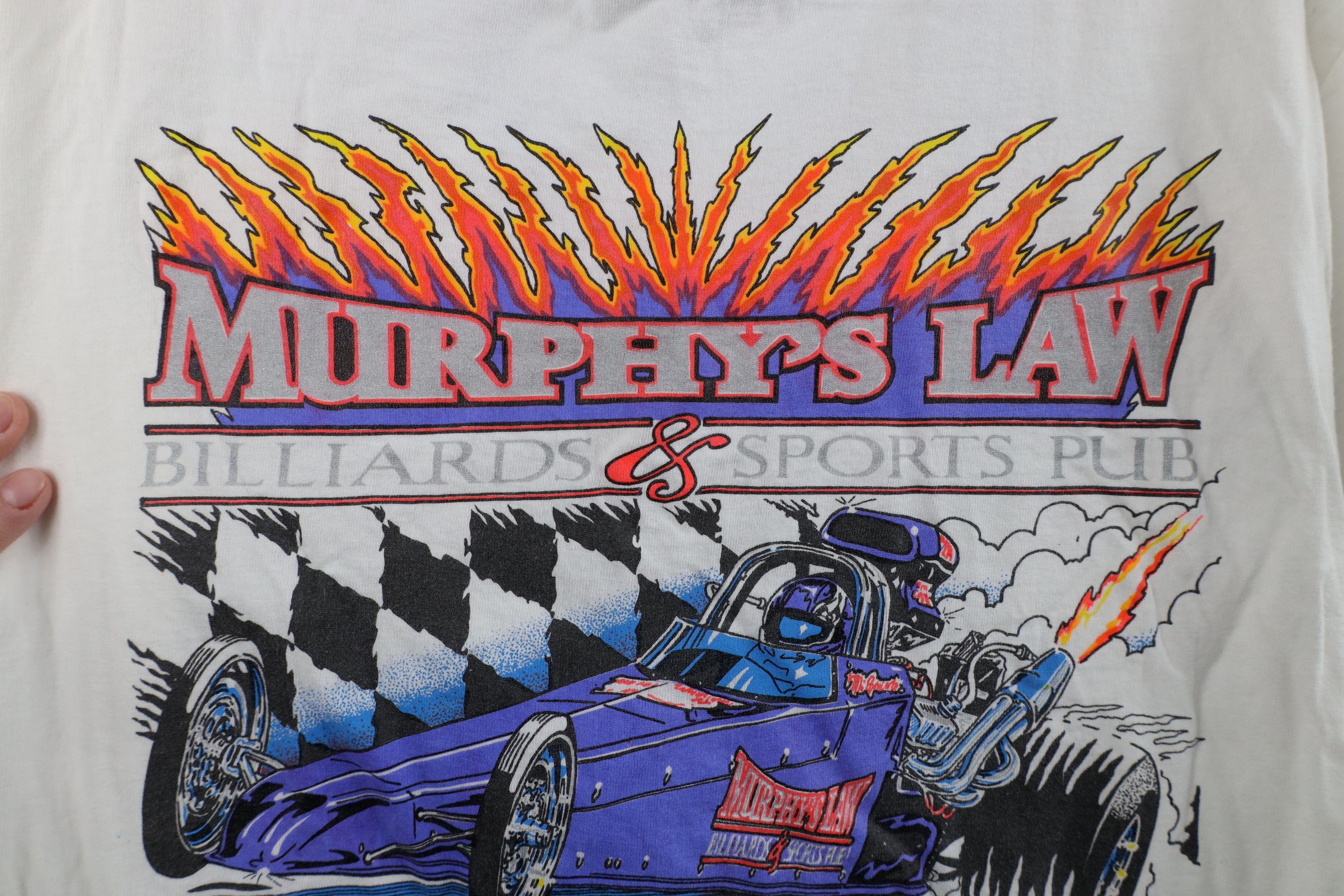 Vintage Vintage 90s Y2K Law Super Pro Dragster Racing T-Shirt White Size US M / EU 48-50 / 2 - 5 Thumbnail