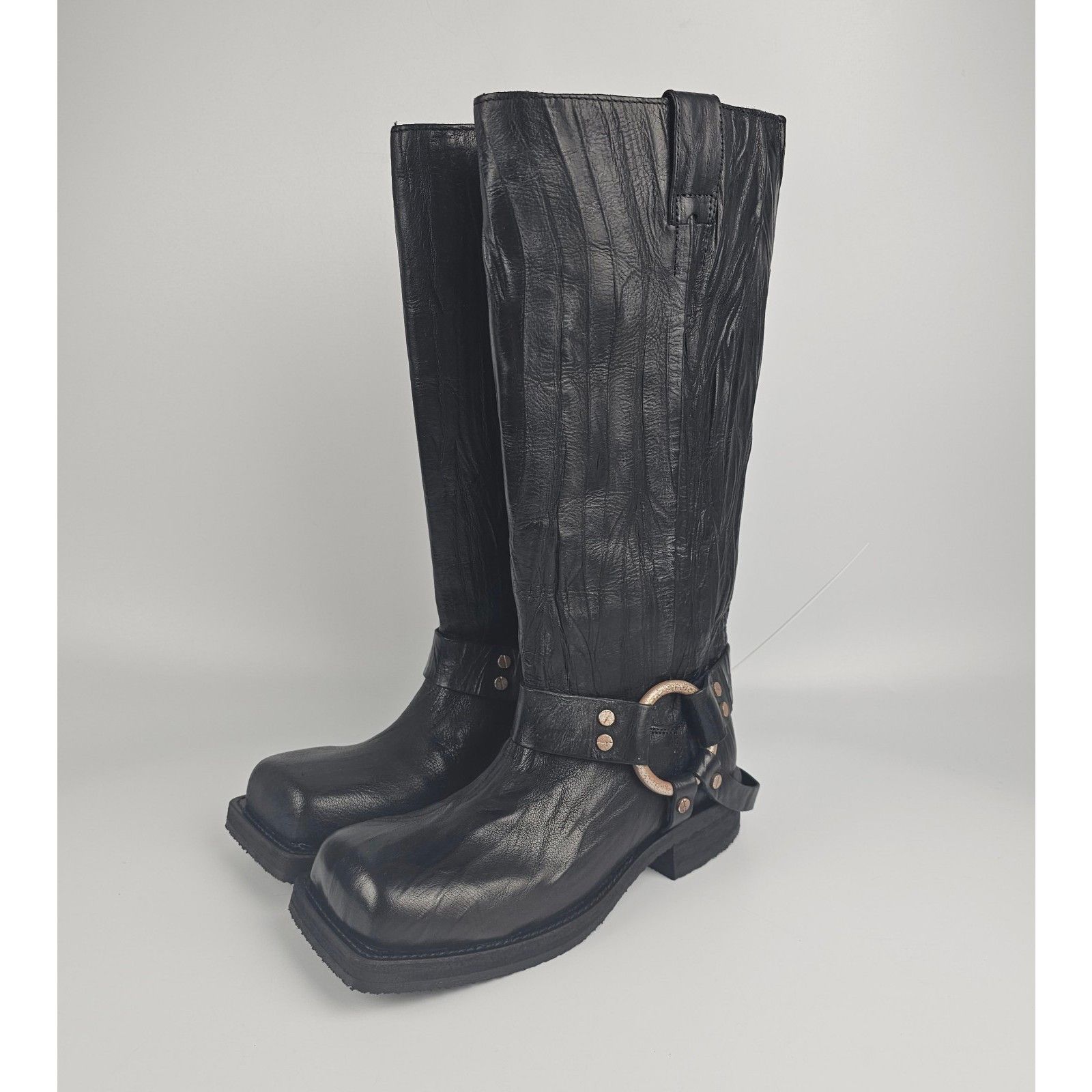 Acne Studios ACNE STUDIOS Balius $1300 Anthracite Grey Leather 35mm Buck Size US 11 / IT 41 - 1 Thumbnail