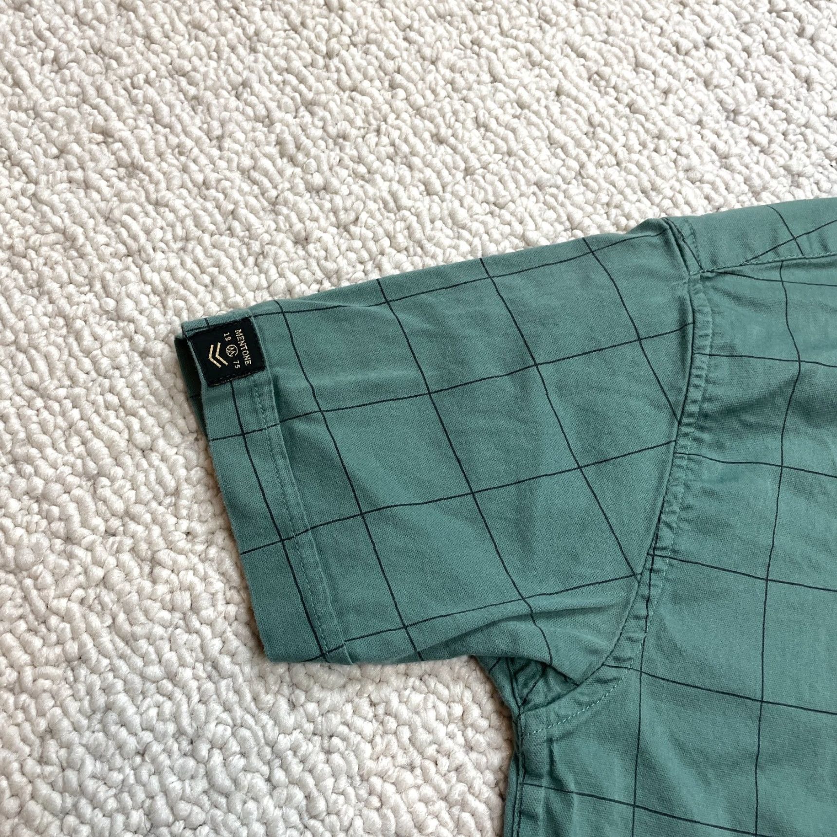 Vintage Mentone Shirt Mens L Green Check Slim Fit (Measures Like L) Size US L / EU 52-54 / 3 - 4 Thumbnail