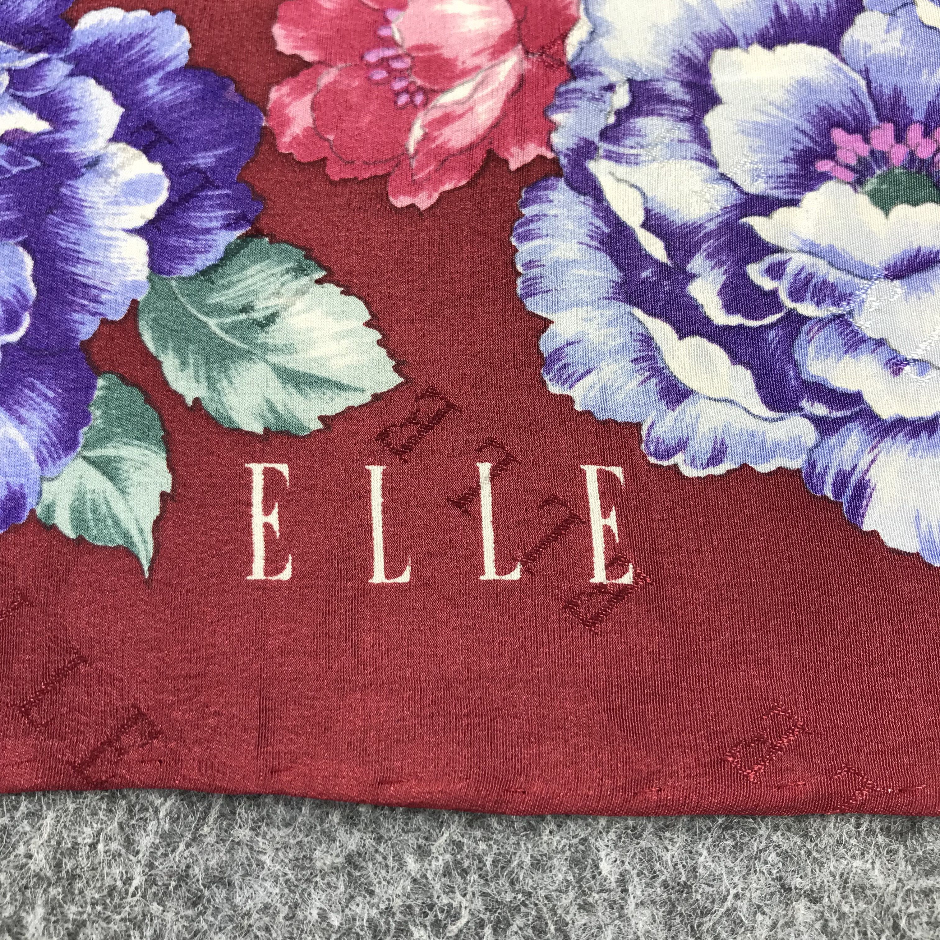 Vintage Vintage Elle Floral Silk Scarf M155 Size ONE SIZE - 3 Thumbnail