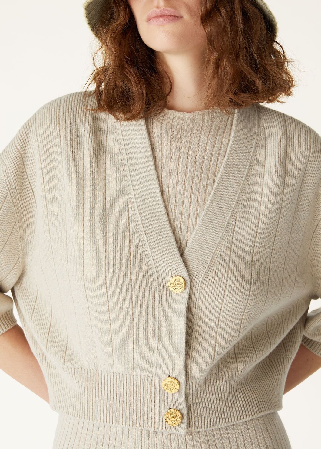 Loro Piana o1srvl11e0725 FAO4273 Baby Cashmere Ribbed Cardigan in Ivory Size L / US 10 / IT 46 - 2 Thumbnail