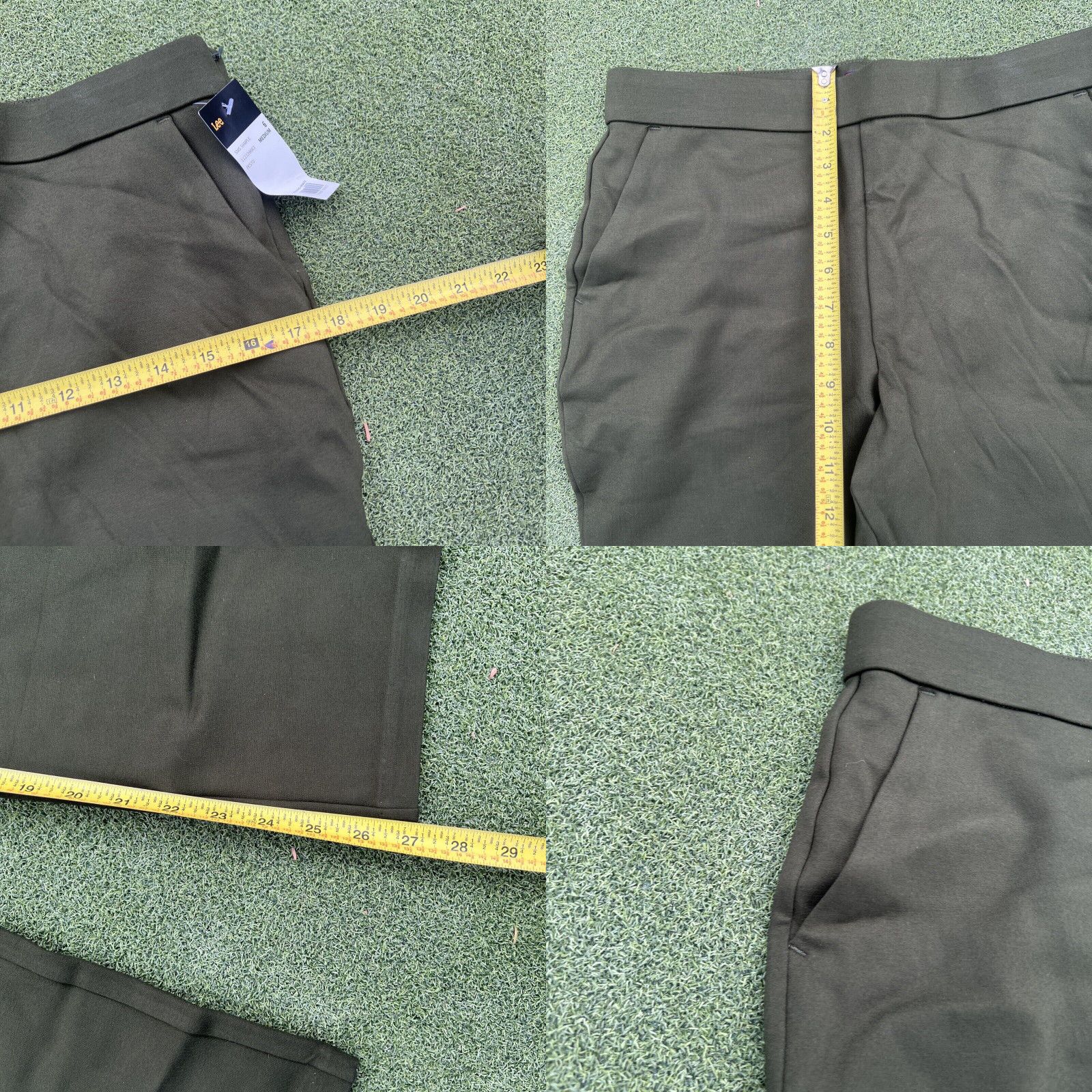 Lee Lee Pants Womens 6M Dark Green Straight Leg Trouser Regular Fit Mid Rise Zip Fly Size 28" / US 6 / IT 42 - 8 Thumbnail