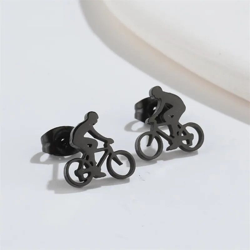 Jewelry Bike Bicycle Mini Stud Earrings Charm Earring Gift Size ONE SIZE - 1 Preview