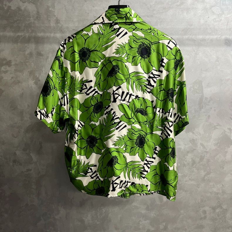 Gucci Gucci Green floral printed pattern logo short-sleeved shirt Size US XL / EU 56 / 4 - 5 Thumbnail