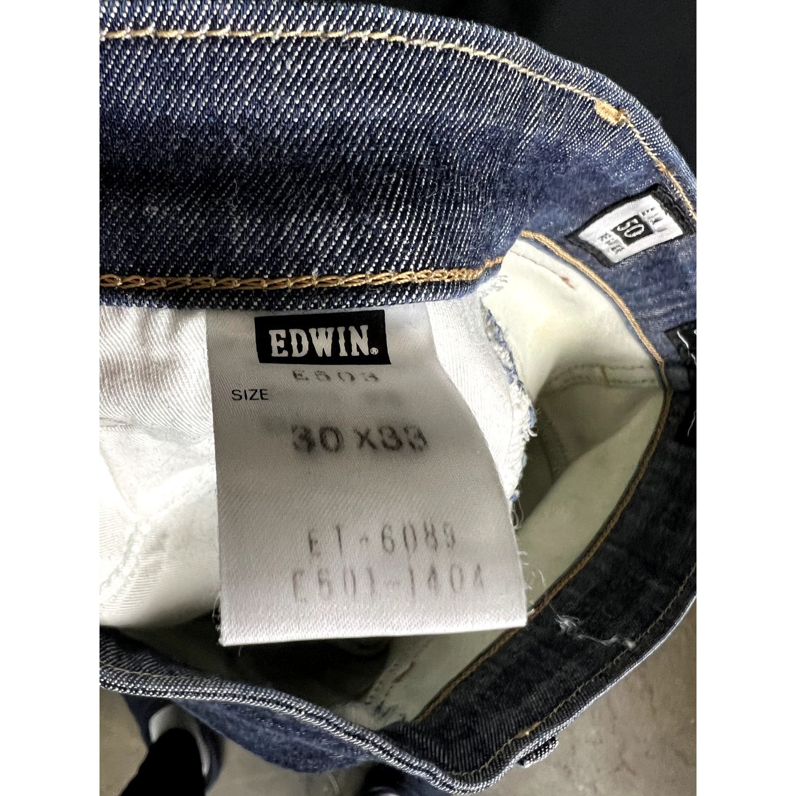 Edwin Edwin Japan E503 Men's 30x33 Flex Dark Denim Straight Jeans Size US 30 / EU 46 - 8 Thumbnail