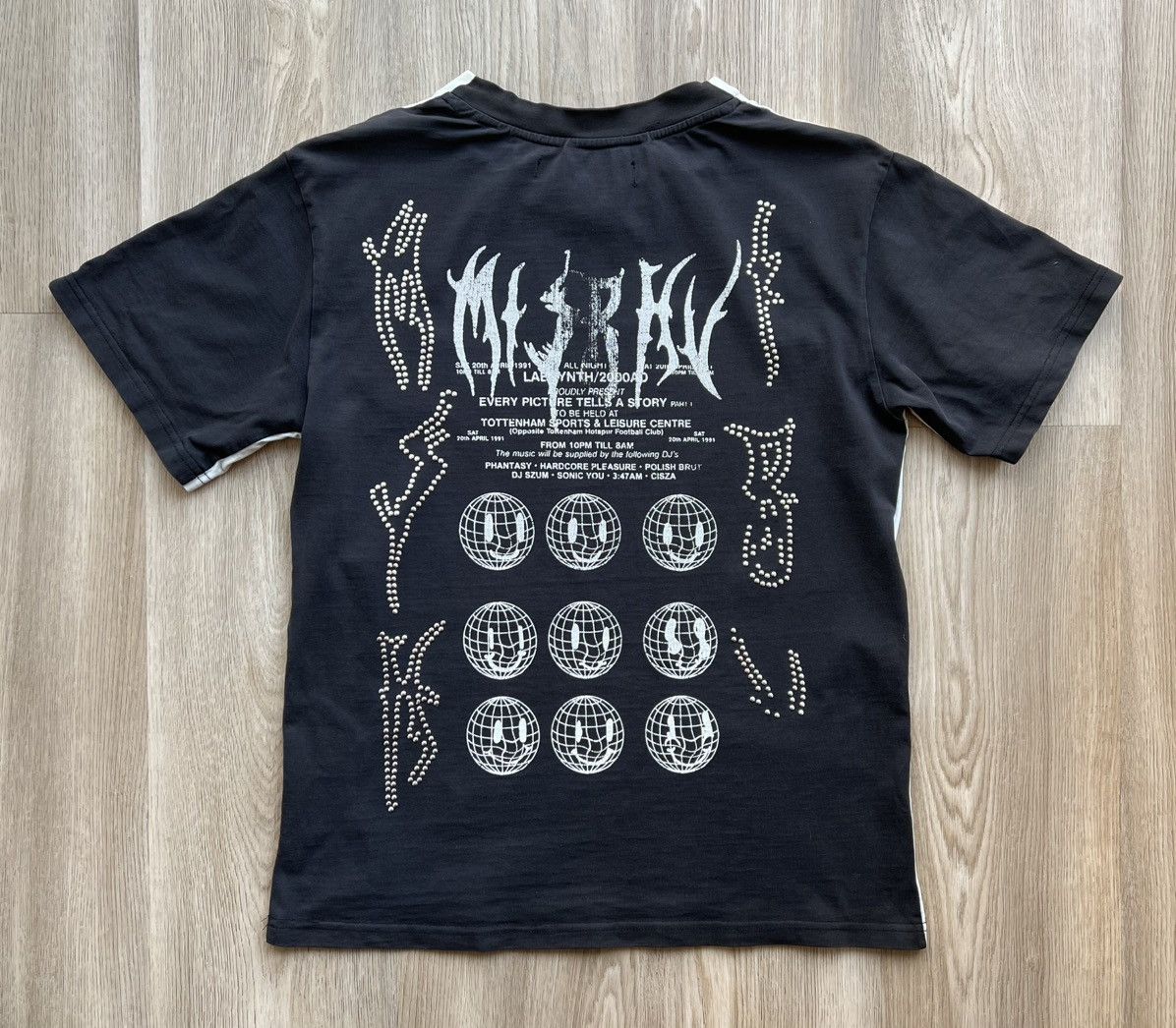 Misbhv Misbhv Double Printed Studded Tour T-Shirt Black White Tee Size US S / EU 44-46 / 1 - 12 Thumbnail