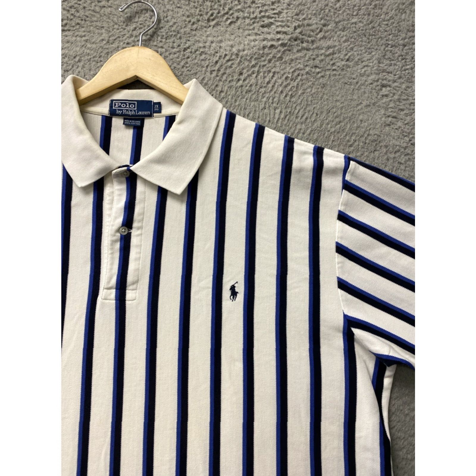 Polo Ralph Lauren Polo Ralph Lauren VTG Stripped Polo Shirt Men’s 2XL White Jersey Striped Polo Big & Tall Mens Size US XXL / EU 58 / 5 - 3 Thumbnail