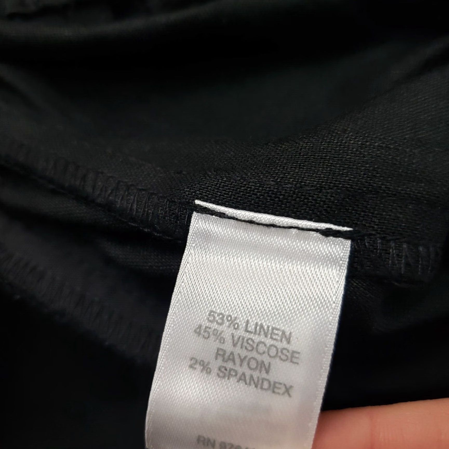 J. Jill J Jill Pants Womens Linen Stretch Pull On Size S Black Mid Rise Cuffed Size 28" / US 6 / IT 42 - 6 Thumbnail