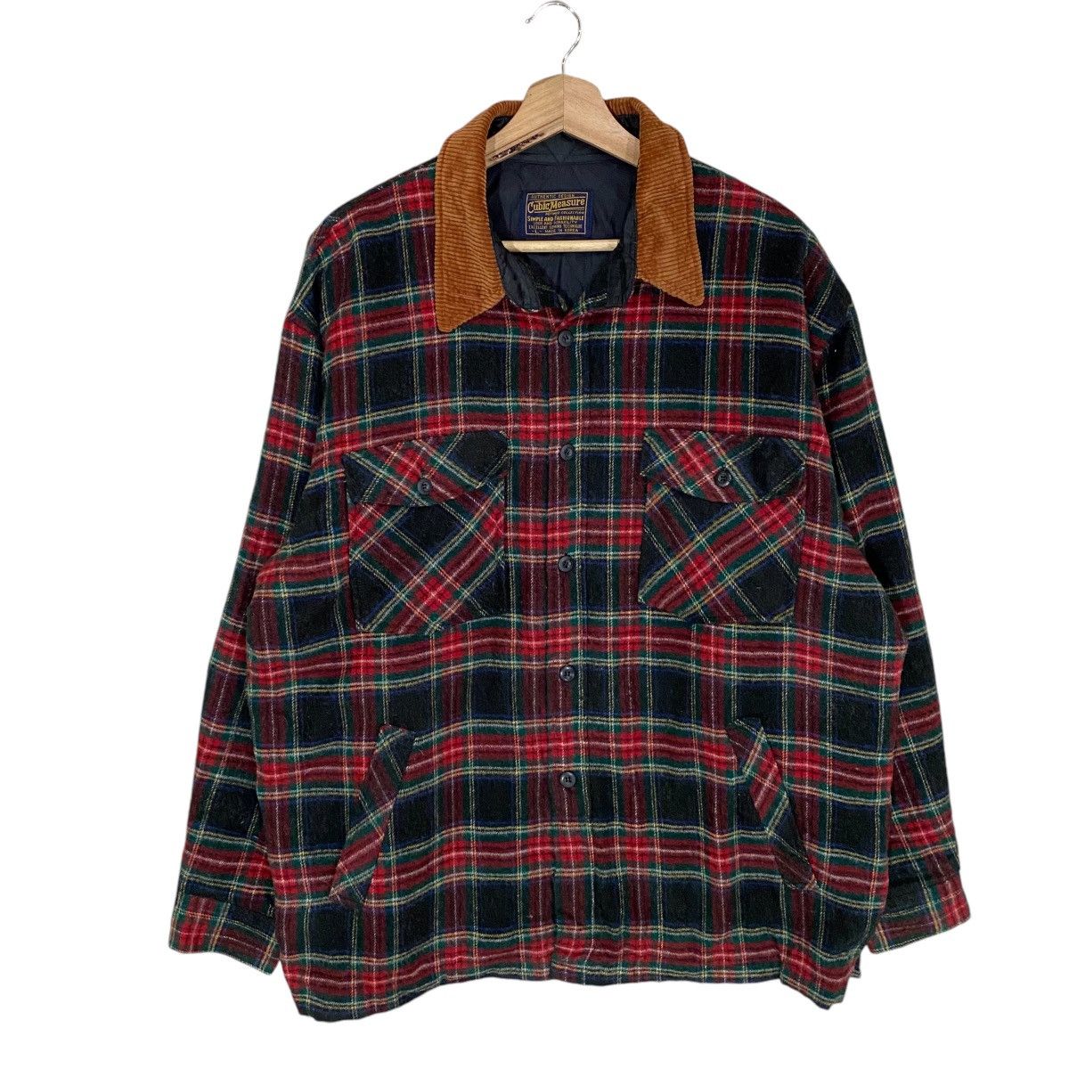Art Comes First × Designer × Japanese Brand VINTAGE CUBIC MEASURE WOOL TARTAN JACKET LIKE FILSON Size US L / EU 52-54 / 3 - 2 Thumbnail