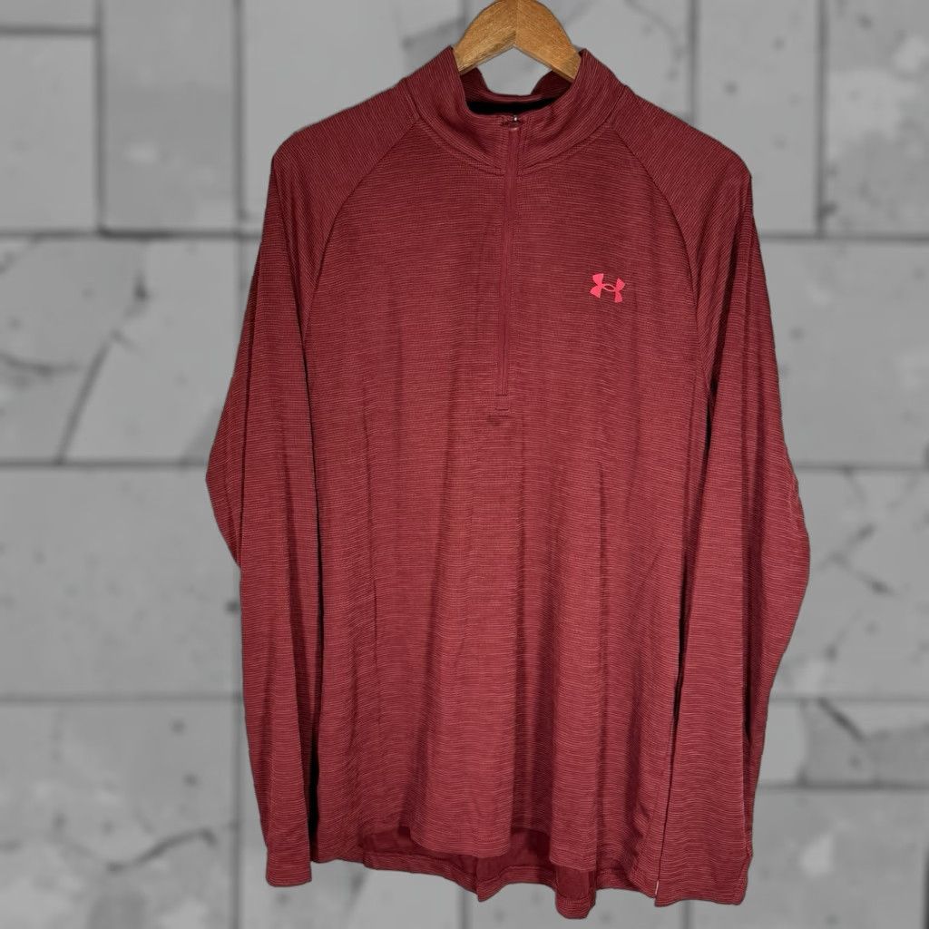 Under Armour Under Armour Sweatshirt Adult Large Red Half Zip Athletic Pullover Mens Size US L / EU 52-54 / 3 - 1 Thumbnail
