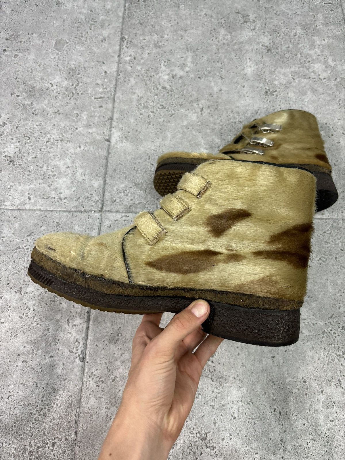 Japanese Brand × Vintage 2000s Japan Fur Boots Shoes Avant Garde Rare Y2K Size US 9.5 / EU 42-43 - 4 Thumbnail