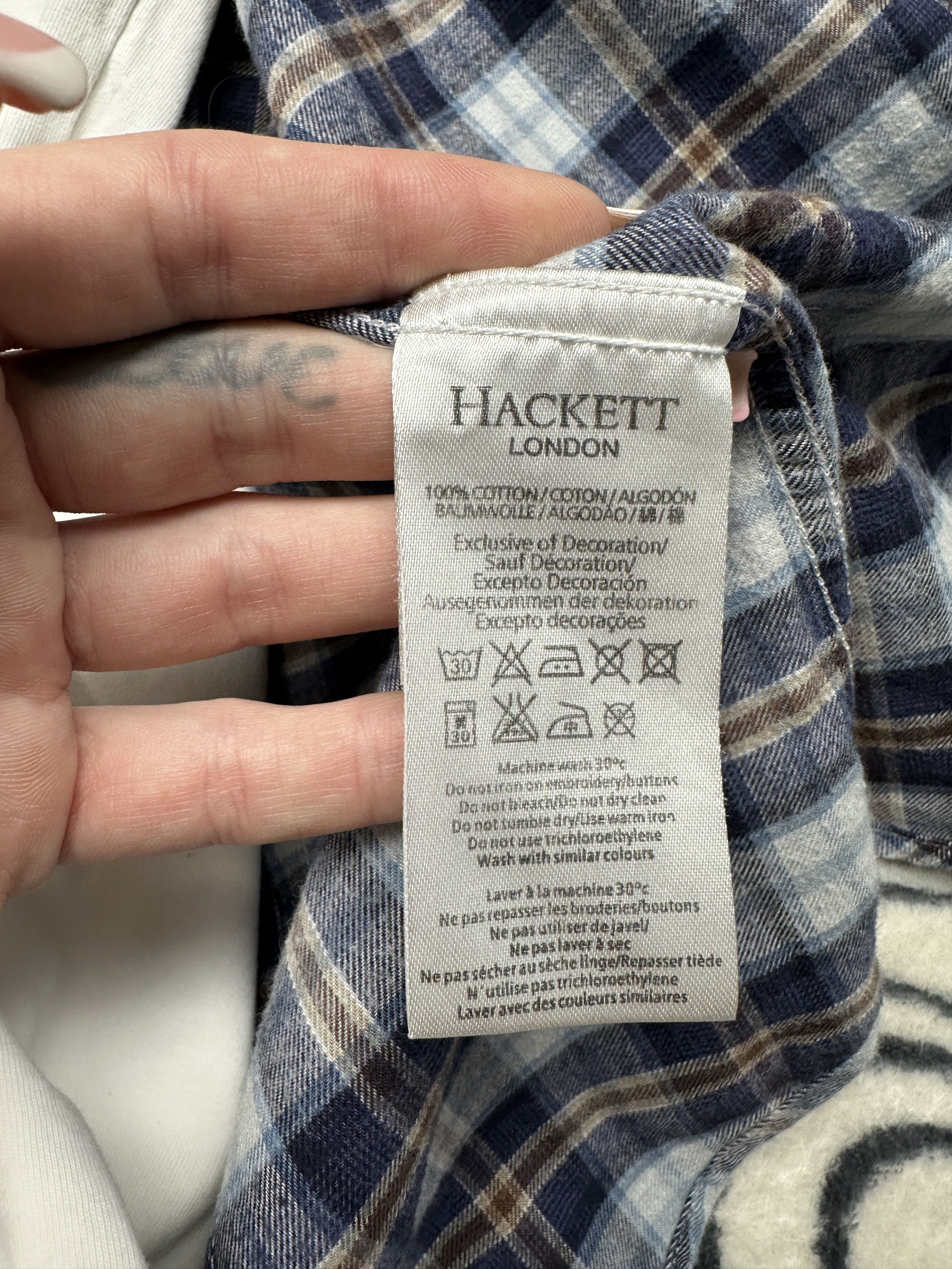 Hackett Hackett London Mens Flannel Plaid Shirt Slim Fit Size US L / EU 52-54 / 3 - 4 Thumbnail
