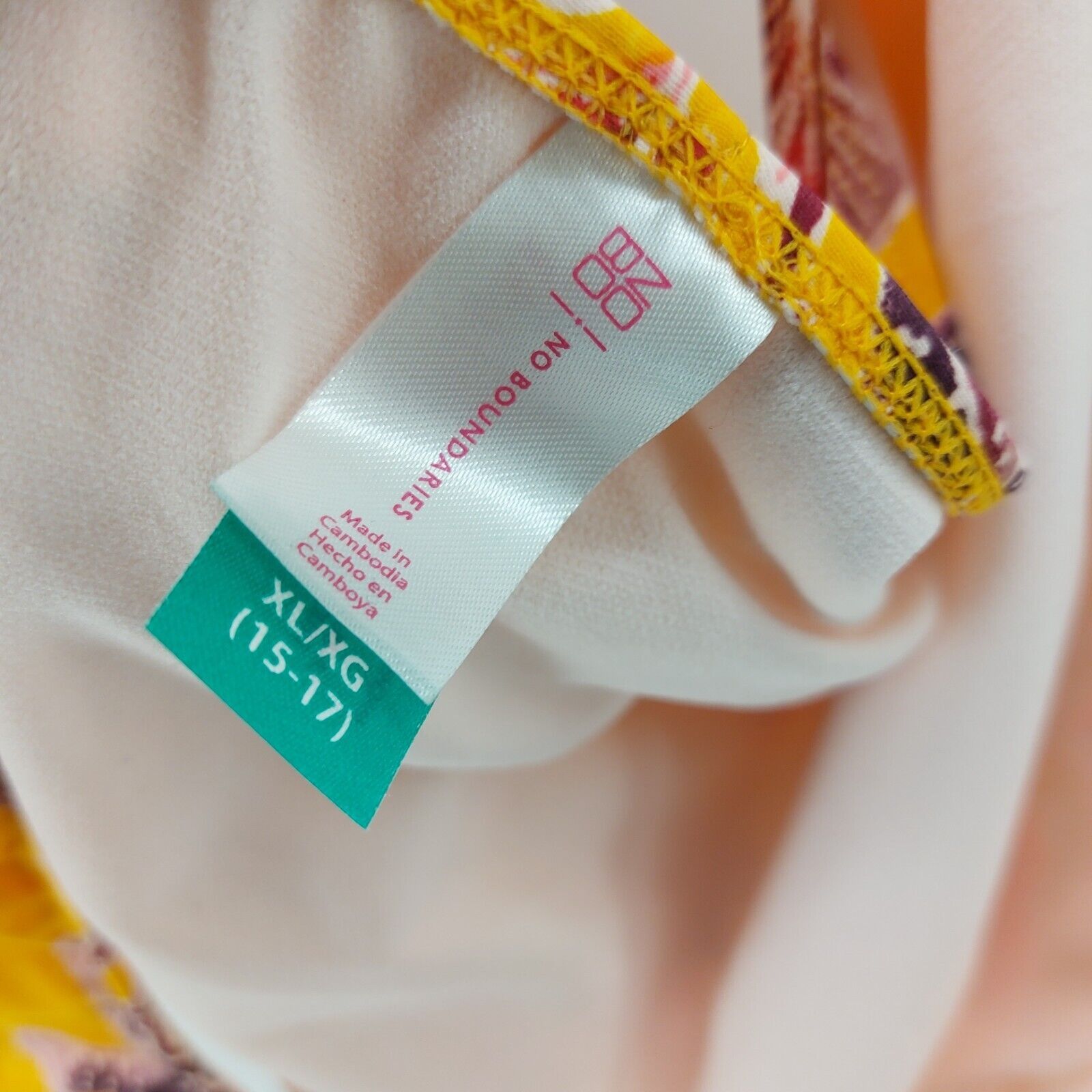 Other No Boundaries Women Bathing Suit Yellow Pink Purple Flowers Size L / US 10 / IT 46 - 7 Thumbnail