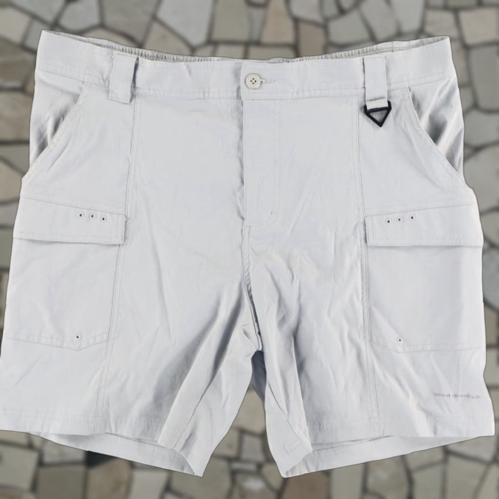 Vintage Columbia PFG Fishing Nylon Woven Cargo Shorts Gray Men's XL Cargo Shorts, Gray, Columbia, Mens, XL, Regular Fit Size US 36 / EU 52 - 1 Thumbnail
