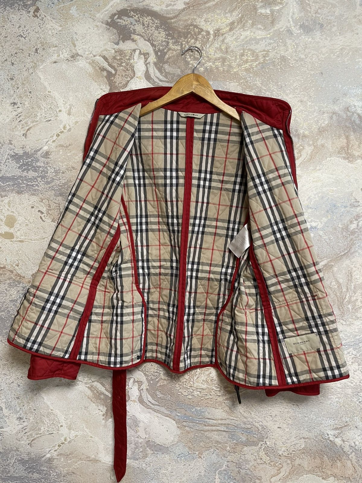 Burberry Burberry London Quilted Women’s Red Jacket - Size L Size L / US 10 / IT 46 - 2 Thumbnail