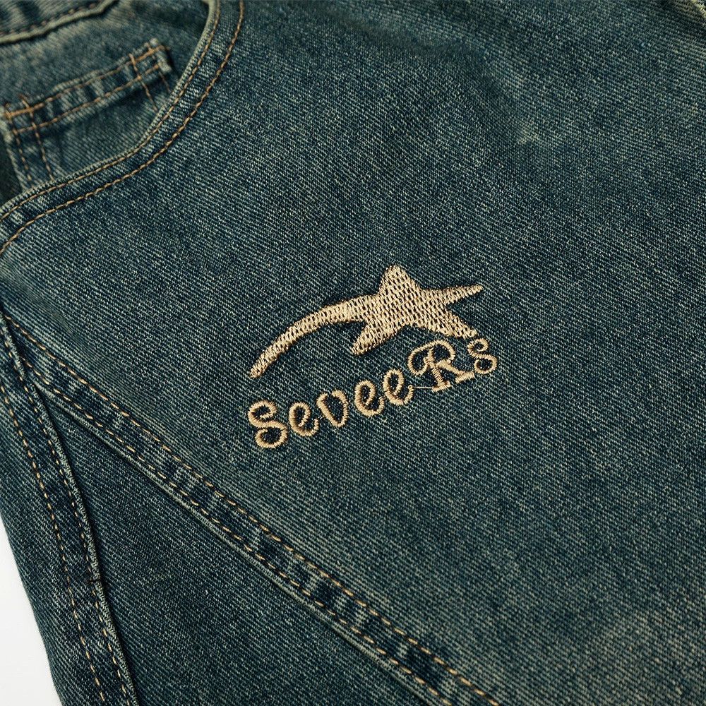 Vintage Men's retro patchwork punk distressed washed scimitar jeans Size US 32 / EU 48 - 6 Thumbnail
