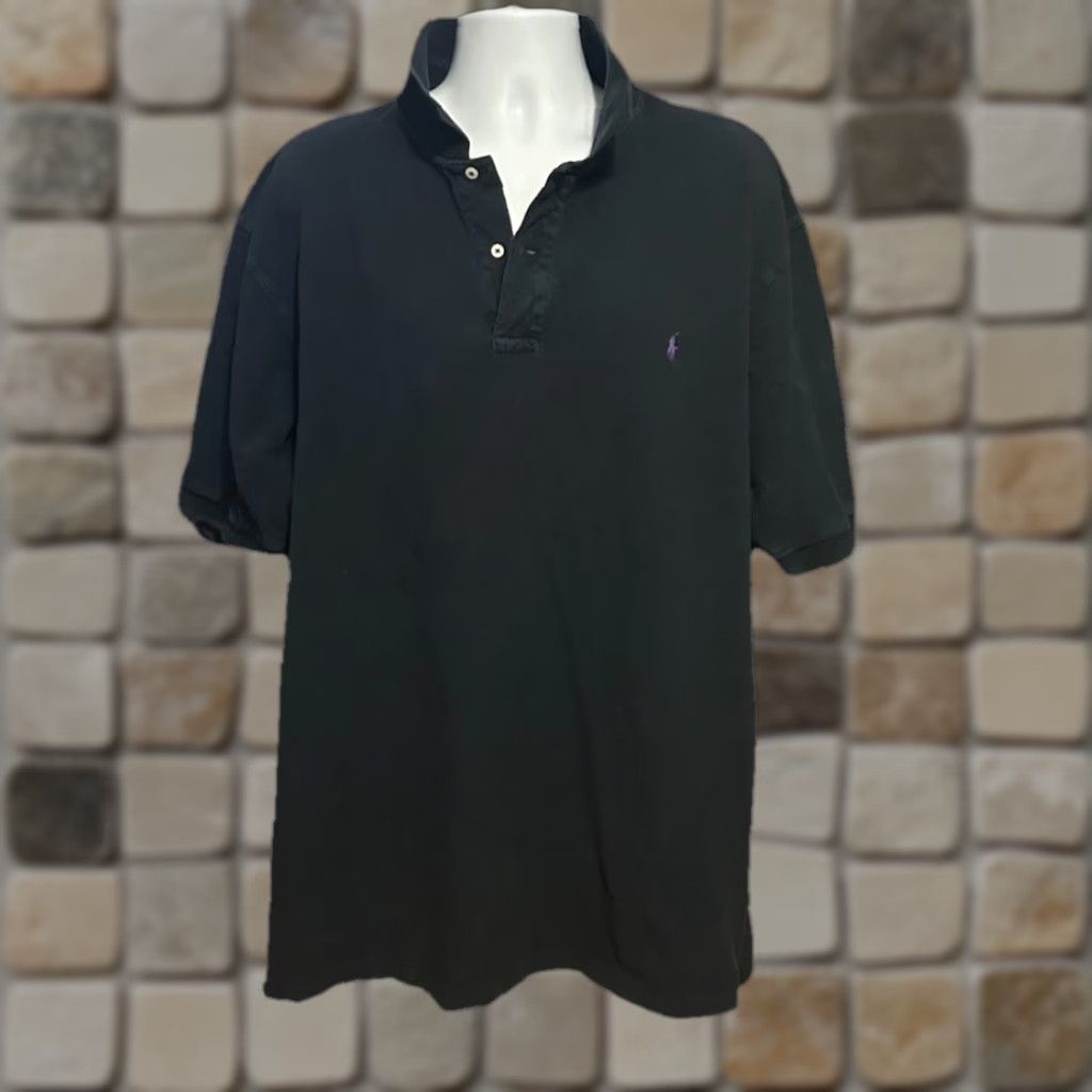 Polo Ralph Lauren VINTAGE Polo Ralph Lauren Polo Shirt Men 3XLT Tall Short Sleeve Black Purple Horse Golf Shirt Size US XXL / EU 58 / 5 - 1 Thumbnail