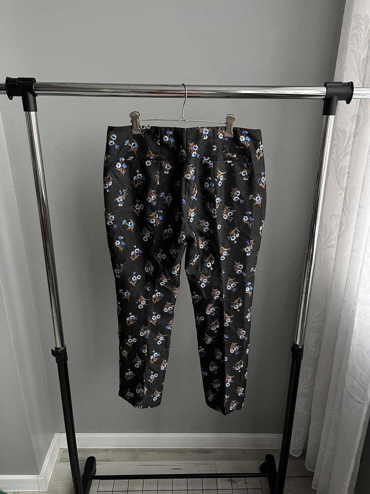 Prada Prada Wool Silk Embroidered Monogram Flowers Chino Pants 42 Size 28" / US 6 / IT 42 - 3 Thumbnail