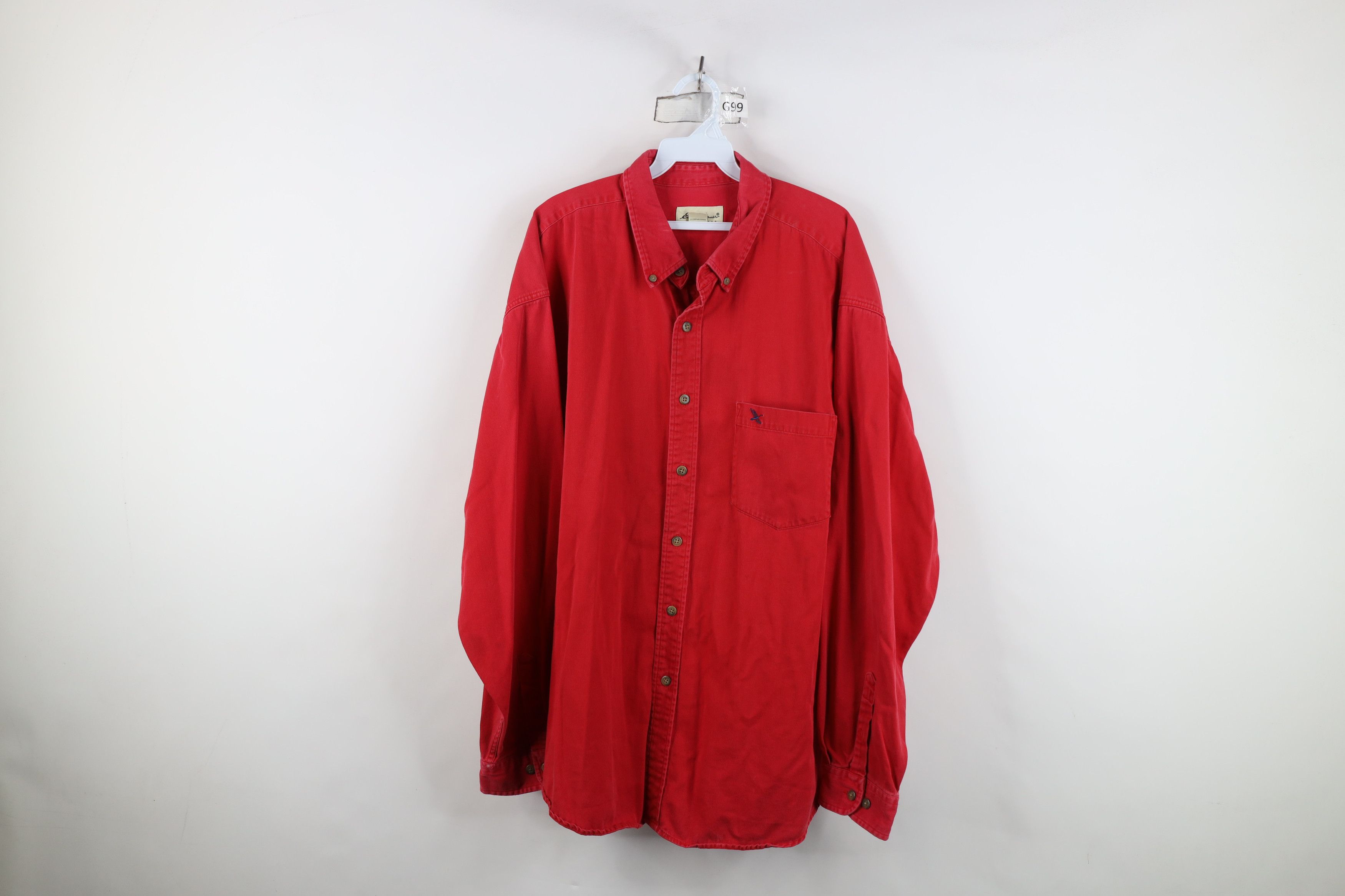 Eddie Bauer Vintage 90s Eddie Bauer Cotton Twill Button Down Shirt Red Size US XXL / EU 58 / 5 - 1 Thumbnail
