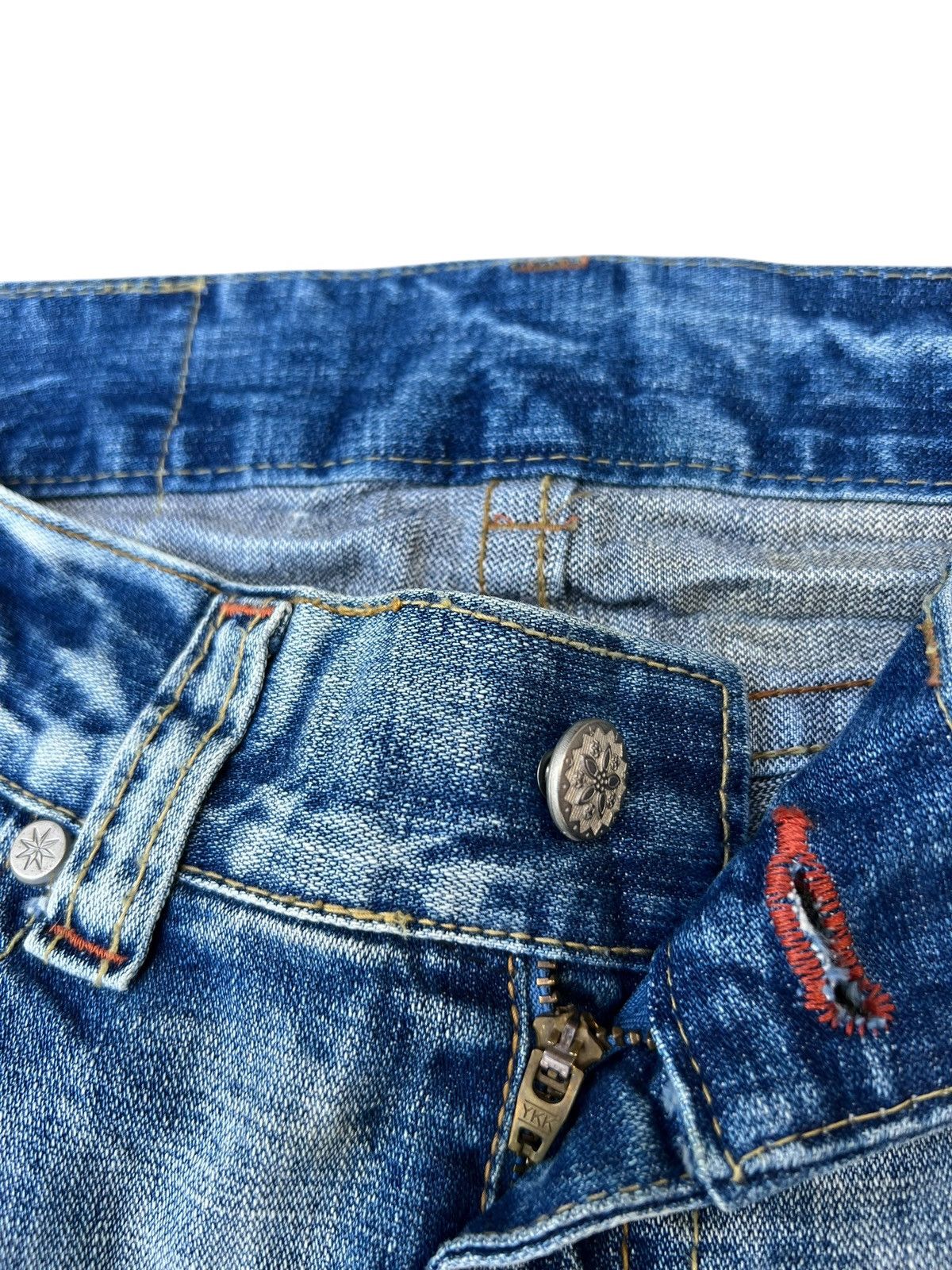 If Six Was Nine Vintage Unknown Brand Mud Denim Wide Leg Jeans Bootcut Flare Size US 31 - 5 Thumbnail