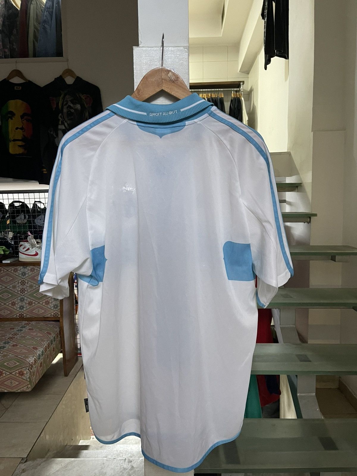 Adidas Marseille 2000-2001 Home Jersey Size US L / EU 52-54 / 3 - 2 Thumbnail