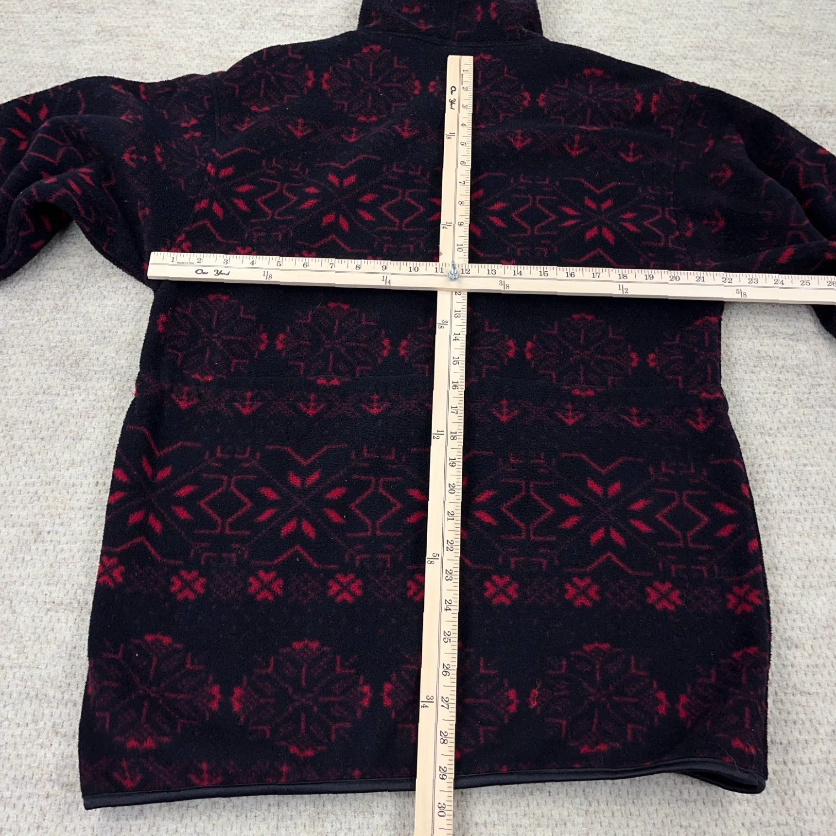 Lands' End VINTAGE Lands' End Jacket Women Medium Black Red Fleece Pullover Nordic USA 90s Size M / US 6-8 / IT 42-44 - 7 Thumbnail