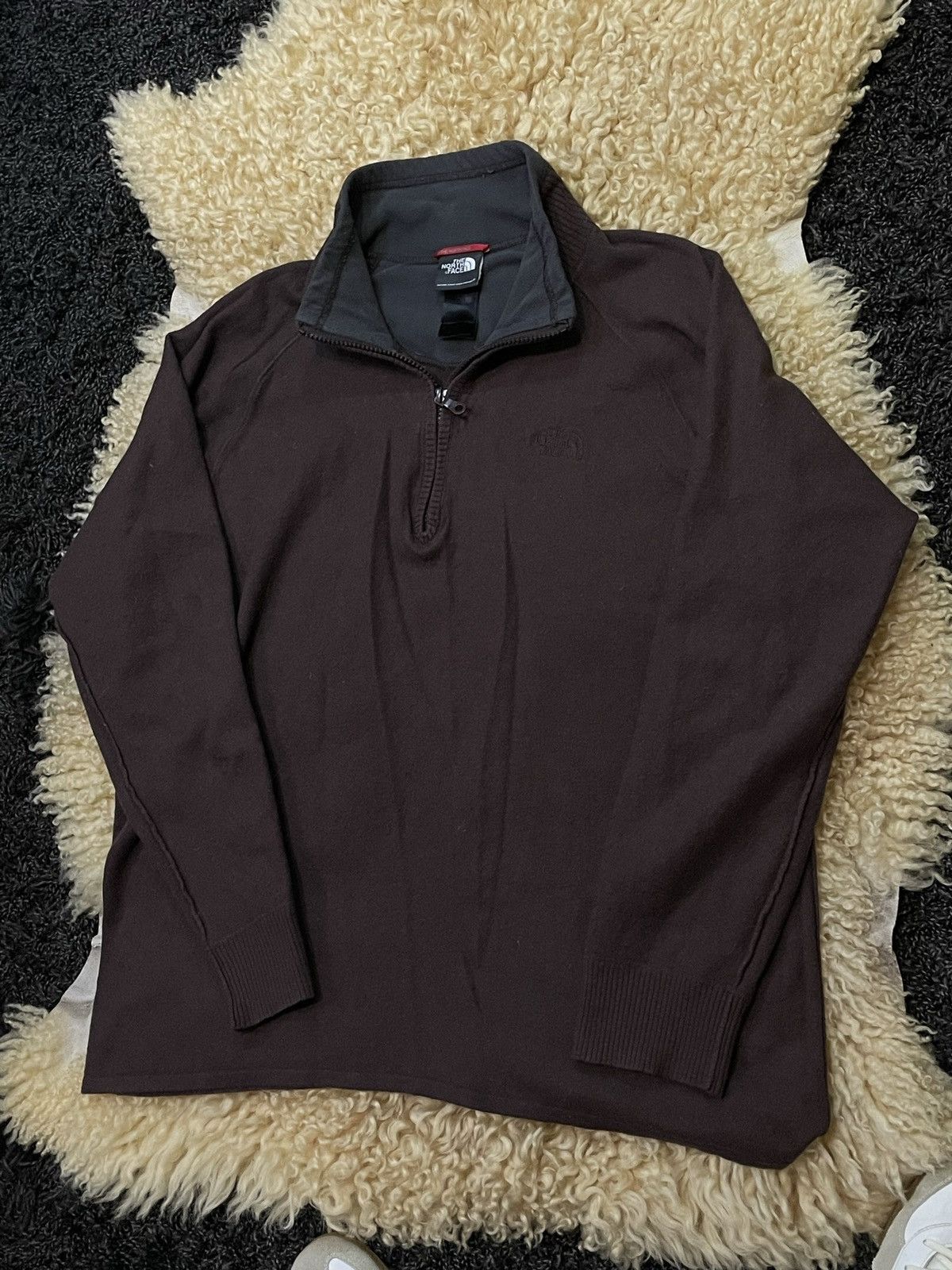 The North Face Vintage The North Face Brown Y2K Zip Knit Fleece Sweater Size US L / EU 52-54 / 3 - 4 Thumbnail