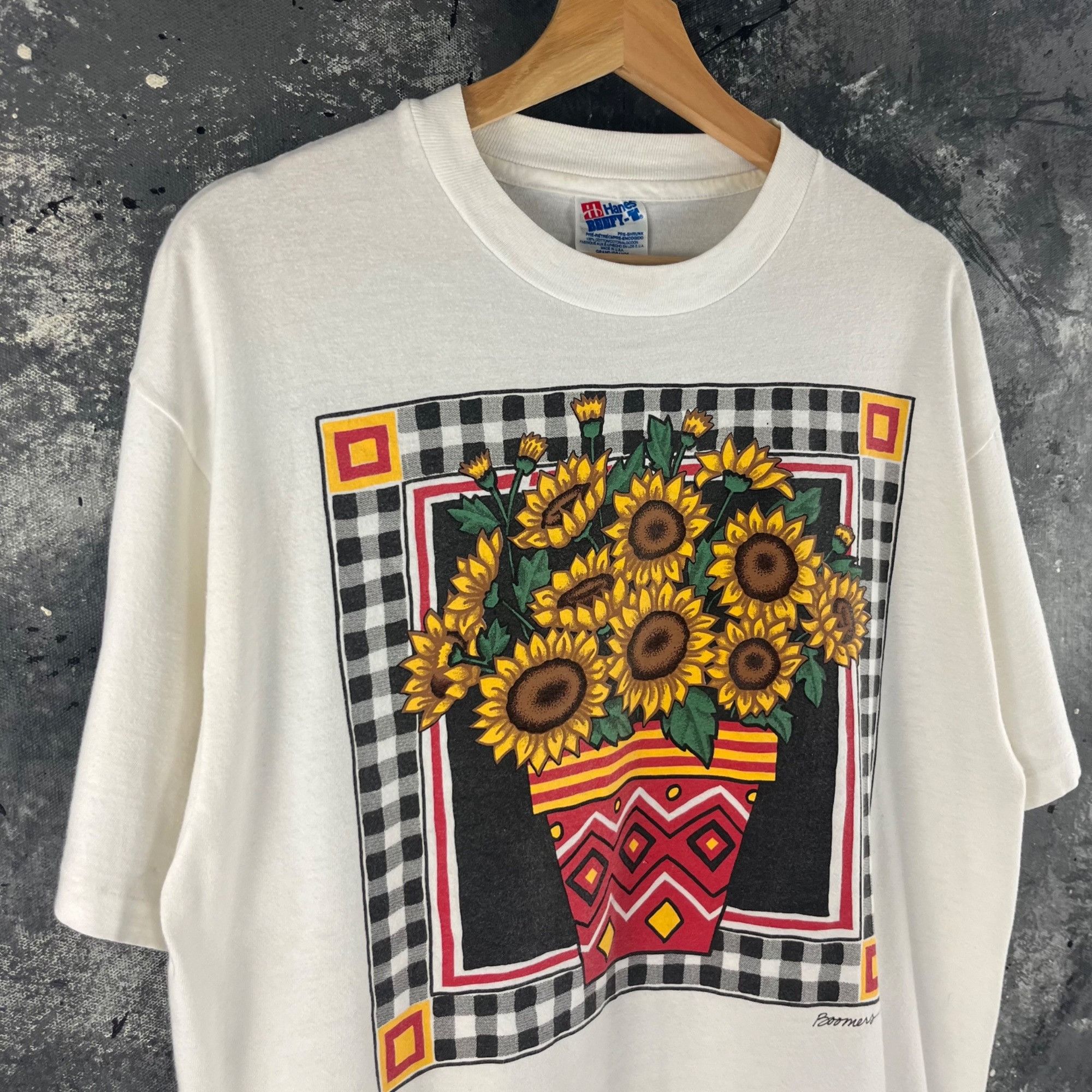Vintage Vintage 90’s Sunflower pot shirt Size US L / EU 52-54 / 3 - 2 Thumbnail