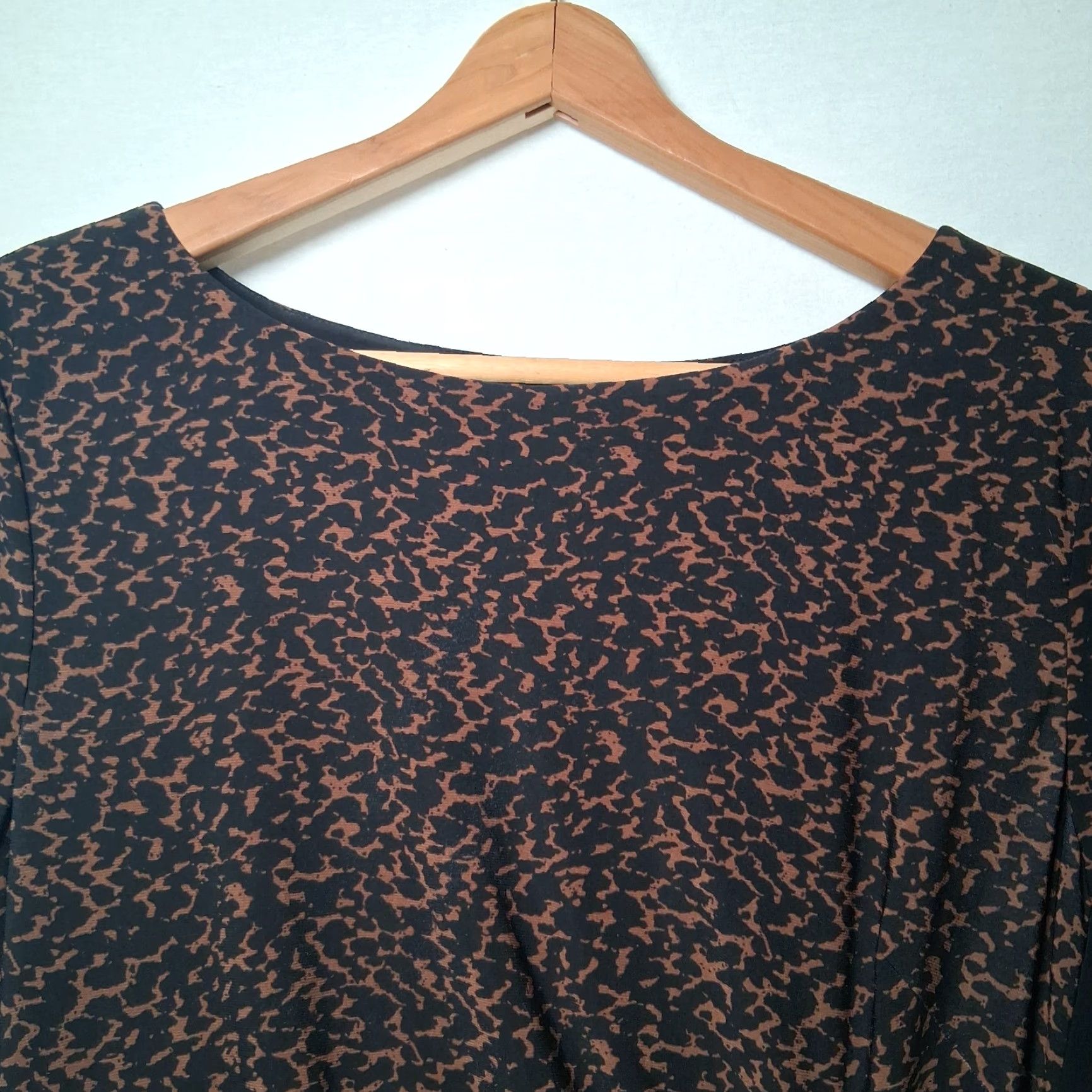 Ralph Lauren Lauren Ralph Lauren Dress 16P Petite Brown Black Bodycon Sheath 3/4 Sleeve Knit/Polyster Blend Mature Office Party Cocktail Knee Length Womens Size XXL / US 16-18 / IT 52-54 - 7 Thumbnail