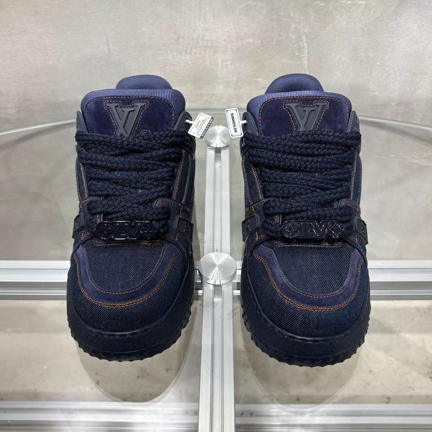 Louis Vuitton LV Trainer Maxi Blue Denim Round Toe UK5 (39) BNIB Size US 7.5 / IT 37.5 - 1 Thumbnail