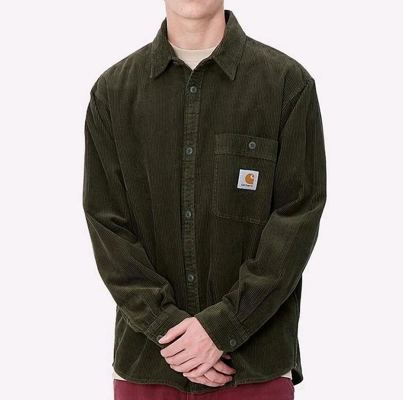 Carhartt Wip Carhartt WIP Flint Corduroy Shirt Office Green Rinsed Size L Size US L / EU 52-54 / 3 - 2 Thumbnail