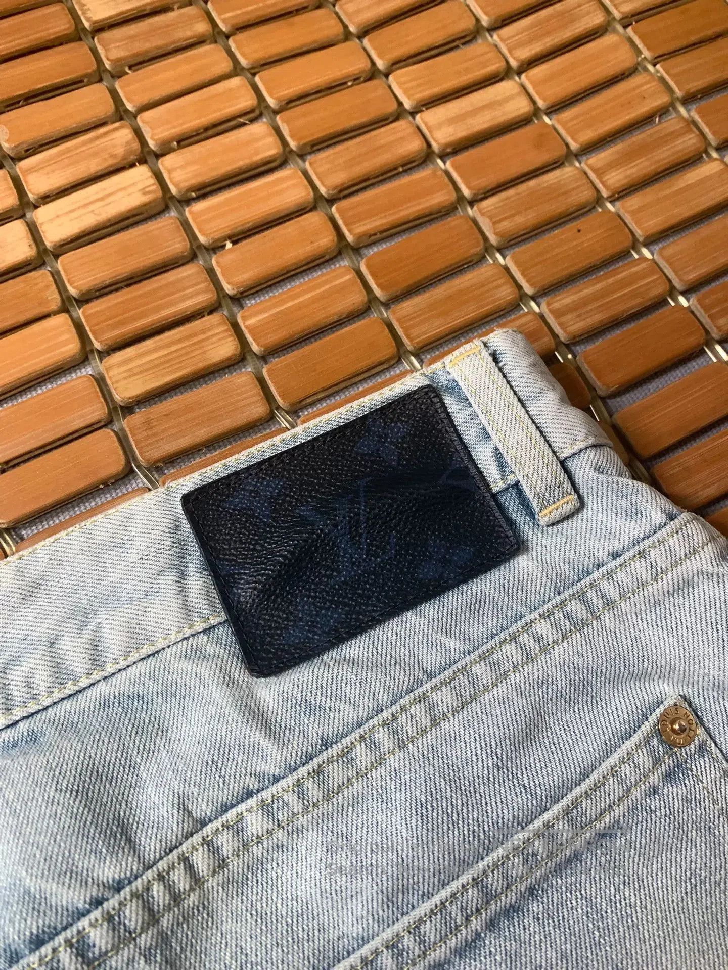Louis Vuitton Louis Vuitton Leather Patch Jeans. Size 28" / US 6 / IT 42 - 1 Thumbnail