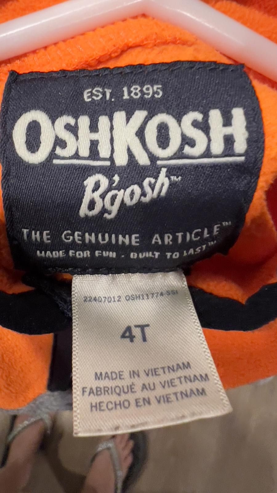 Other OshKosh B'gosh Kids Fleece Pullover 4T - Orange & Gray Size ONE SIZE - 3 Thumbnail
