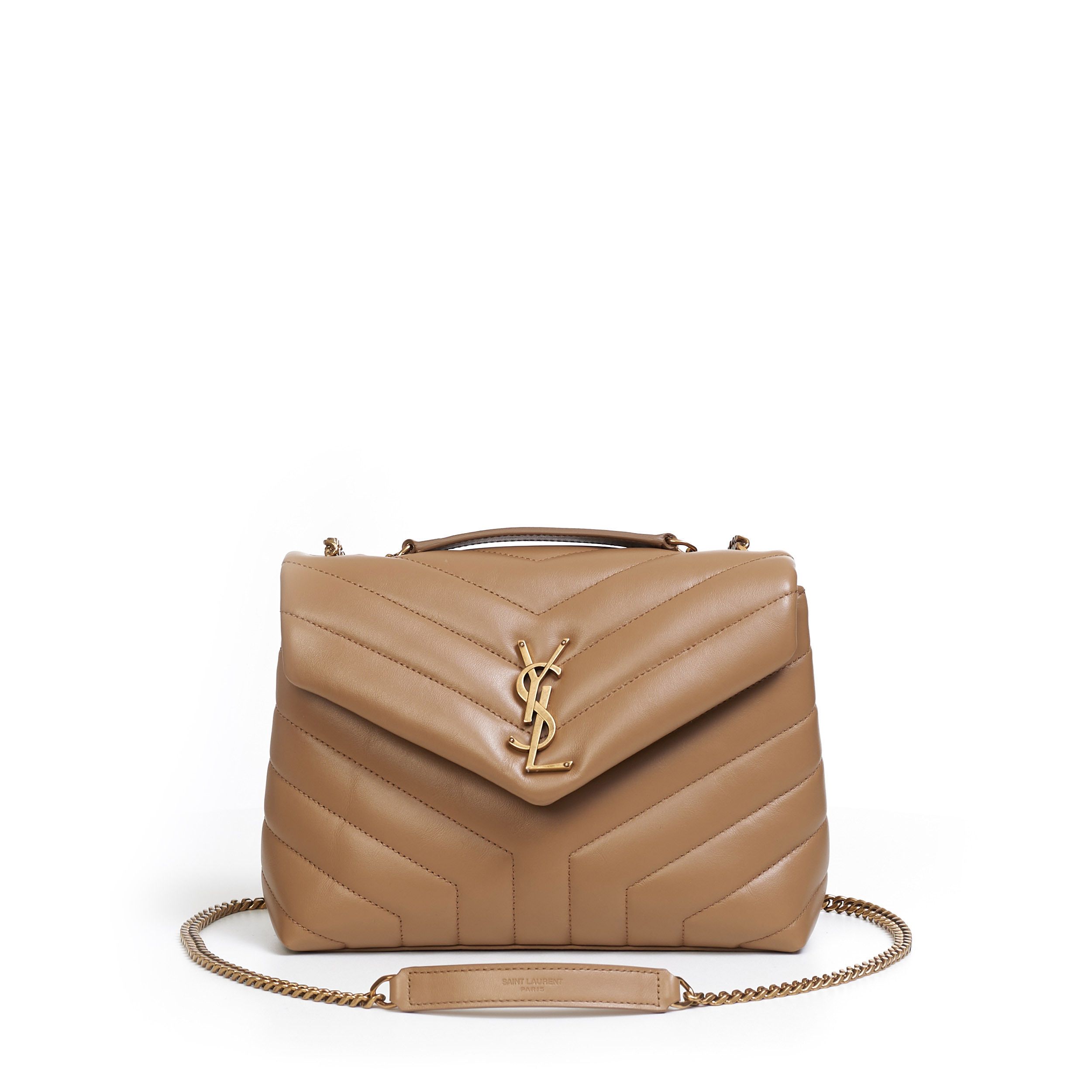 Saint Laurent Paris Loulou Small Chain Bag In Tan Quilted "Y" Leather Size ONE SIZE - 1 Thumbnail