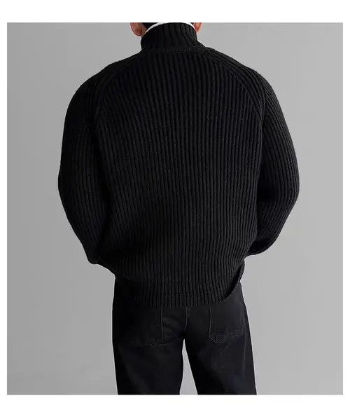 VIBE Vintage Black Double Zipper Knit Stand-Up L Jacket Coat Size US L / EU 52-54 / 3 - 7 Thumbnail