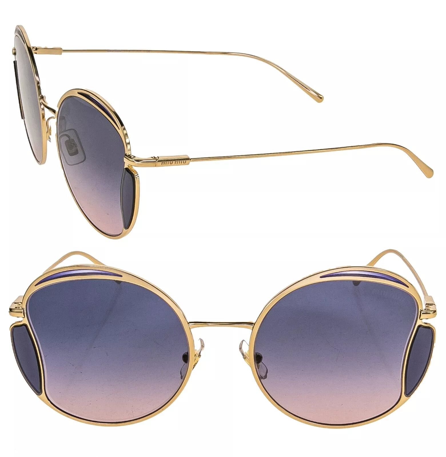 Miu Miu MIU MIU CORE MU56XS Gold Pink Blue Round Metal Fashion 56X Size ONE SIZE - 1 Thumbnail