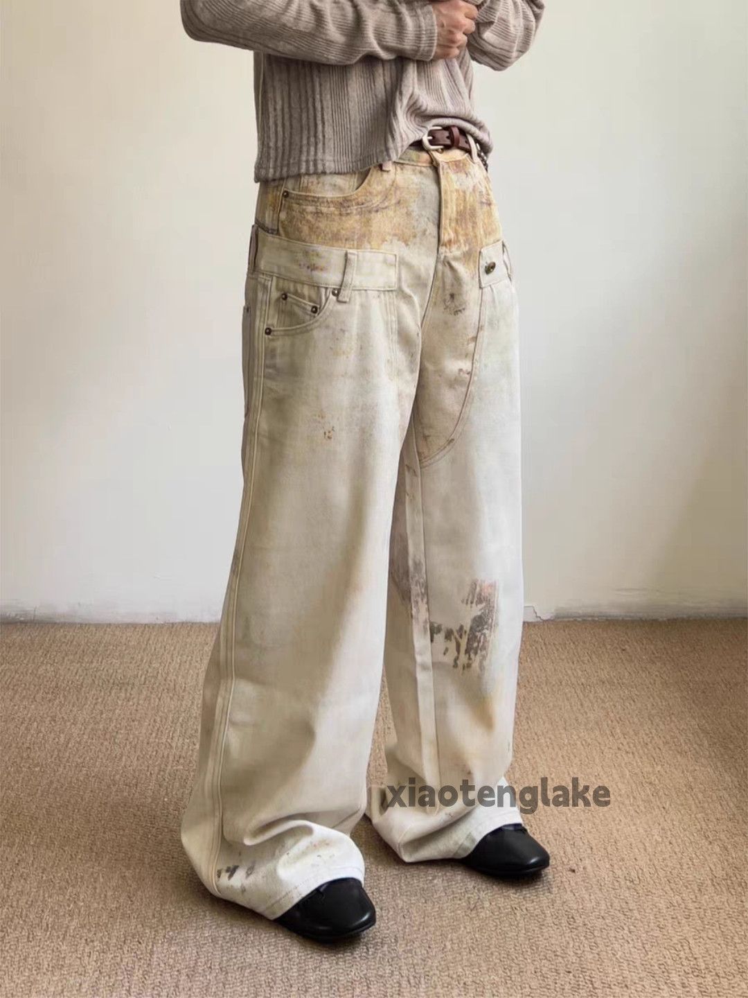 Jean zx washed faded punk grunge flared hiphop jeans | Grailed