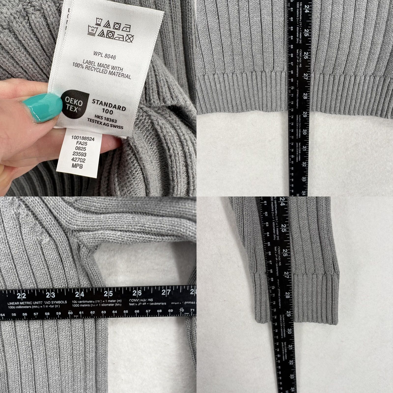 Vintage Sun + Stone Sweater Mens 2XL Gray 100% Cotton Ribbed Knit Hooded Pullover NWT Size US XXL / EU 58 / 5 - 8 Thumbnail