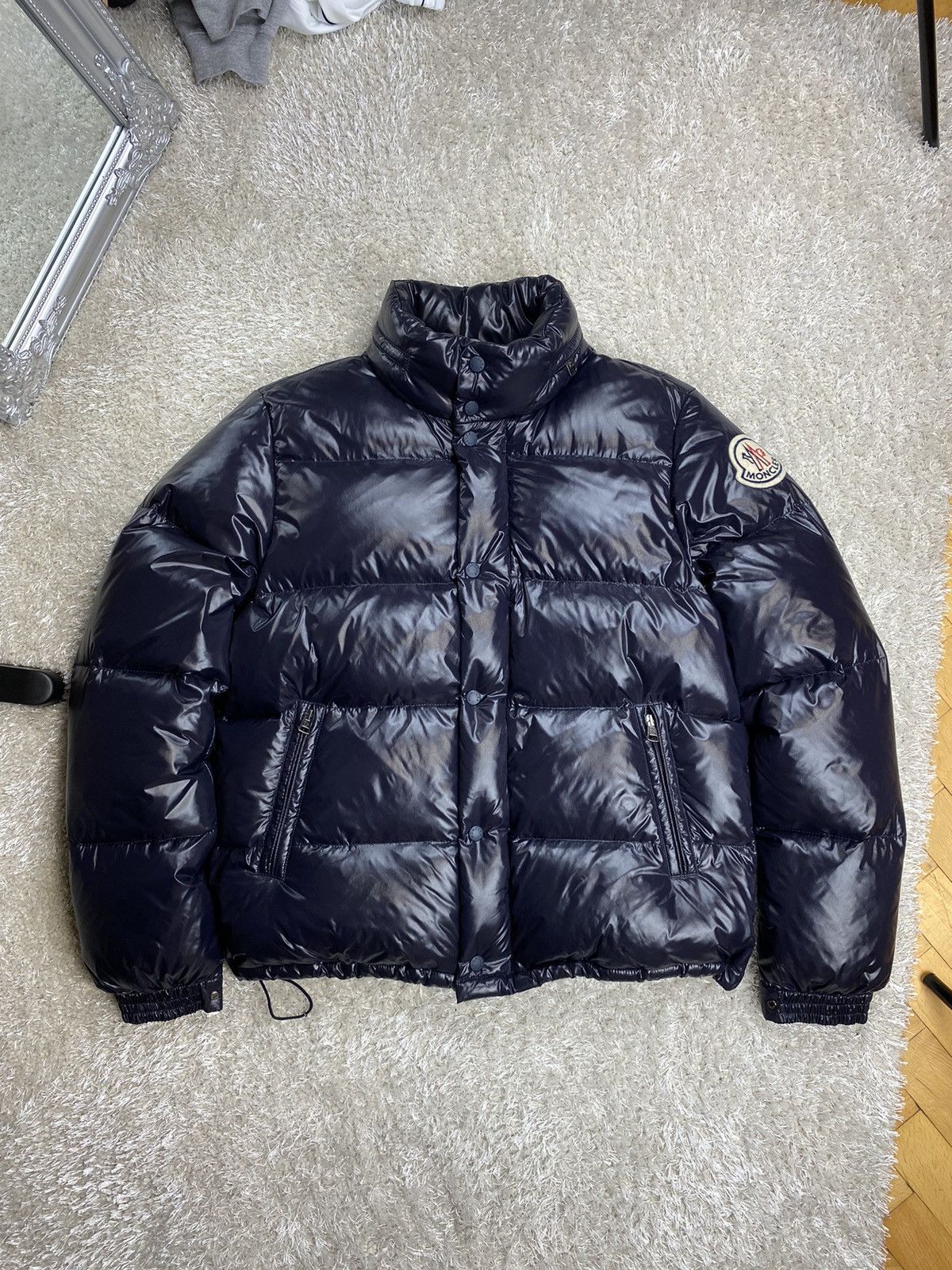 image of Moncler Everest Dar Navy Puffy Jacket Original Luxury Item, Men's (Size Large)
