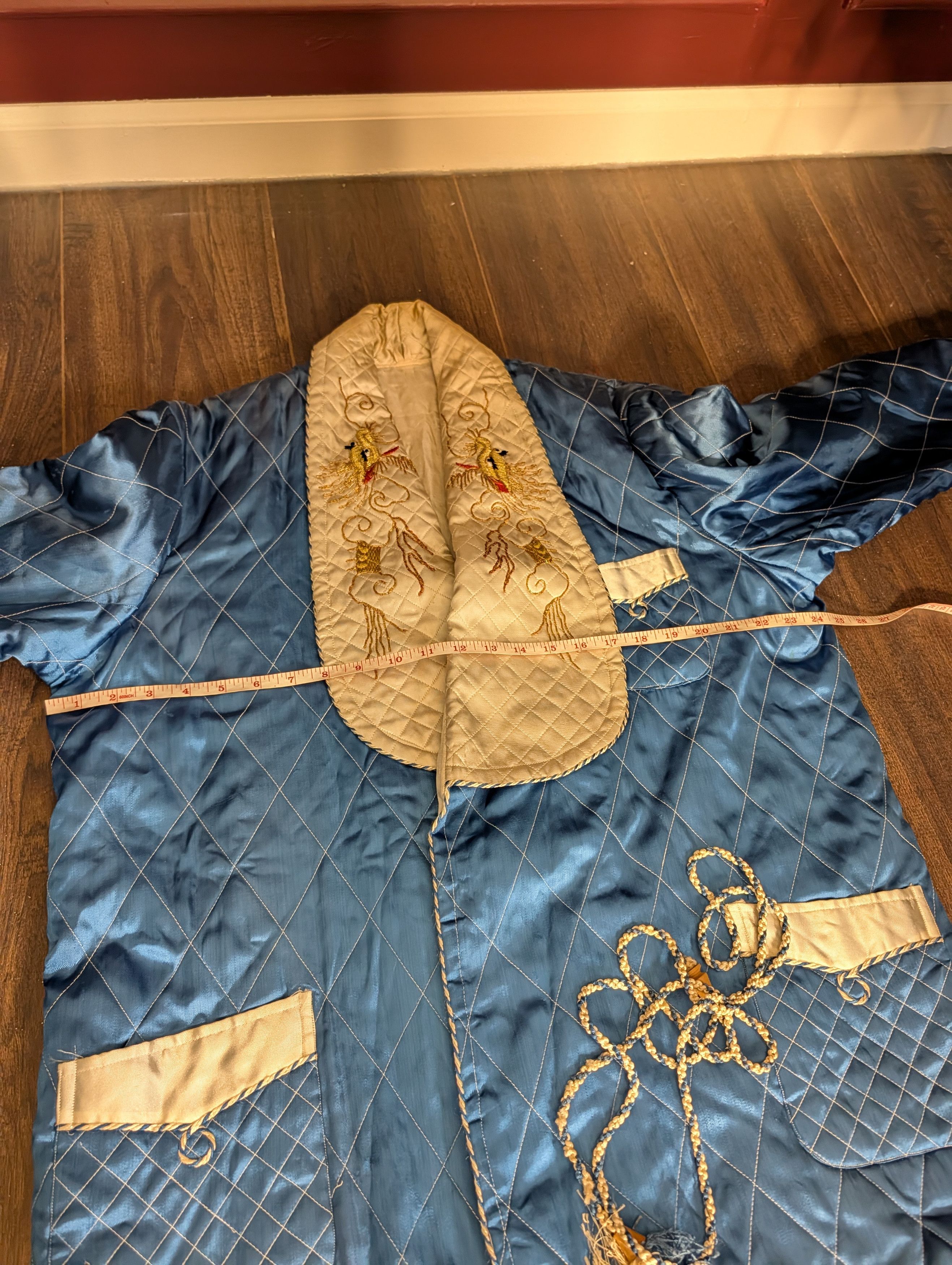 Japanese Brand VTG Dragon Embroidered Souvenir Smoking Jacket Tassel Tie Size US L / EU 52-54 / 3 - 13 Thumbnail