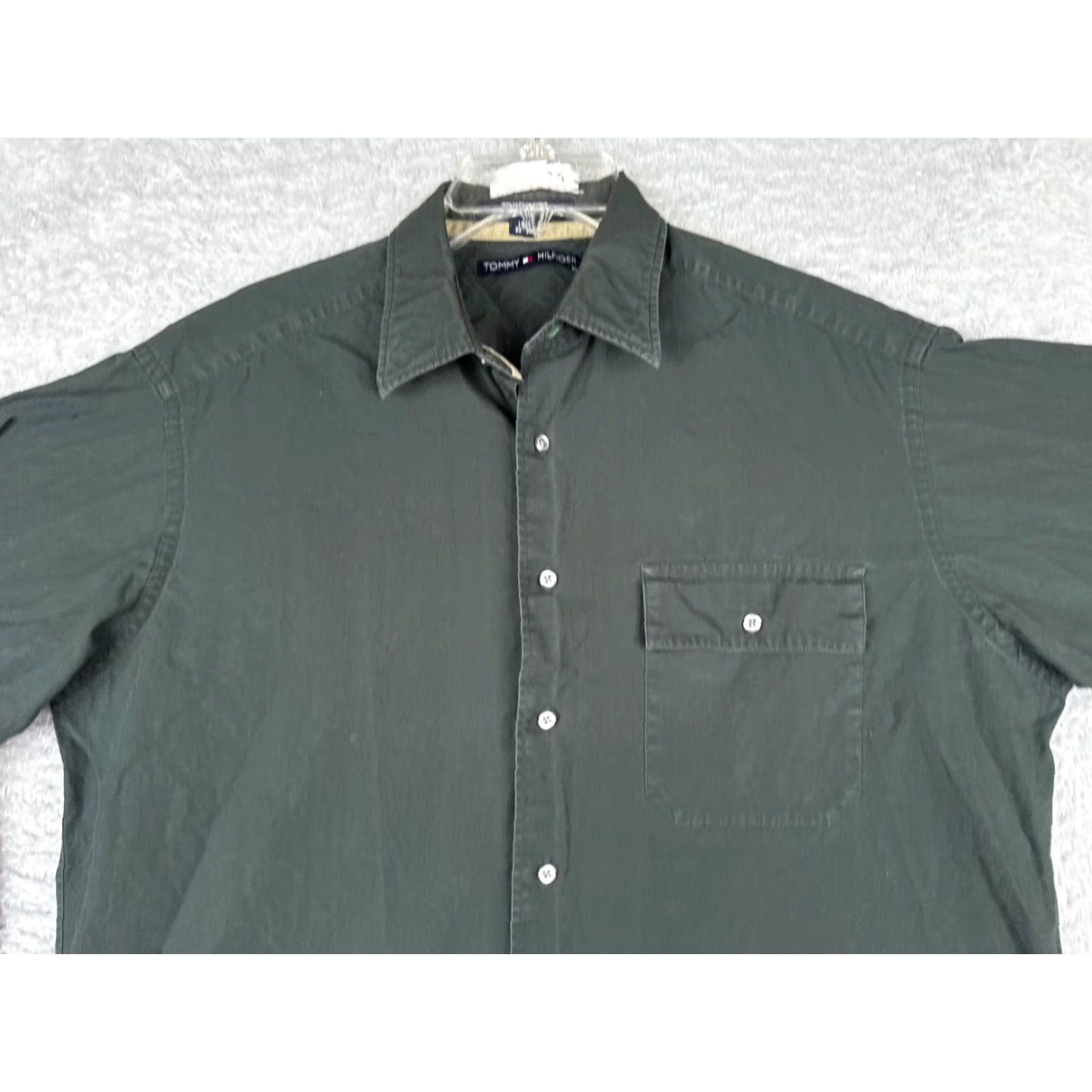 Tommy Hilfiger Tommy Hilfiger Shirt Men Button-Up 15.5 Green Long Sleeve Pocket 100% Cotton Everyday Wear Mens Size US M / EU 48-50 / 2 - 6 Thumbnail