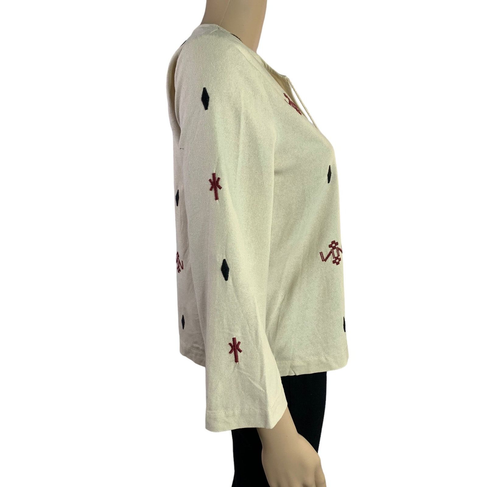 Madewell Madewell Womens Size XXS Ivory 100% Silk Top Embroidered Size XXS / US 00 / IT 34 - 6 Thumbnail