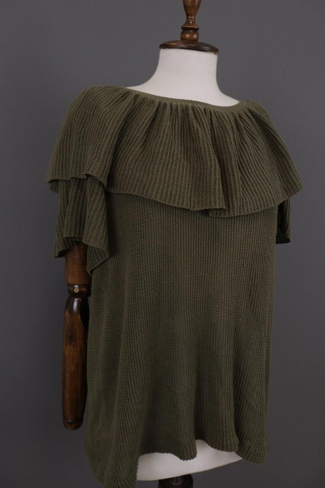 Kenzo Kenzo Paris Khaki Wafle Knit Relaxed Pullover Top Size M Size M / US 6-8 / IT 42-44 - 4 Thumbnail