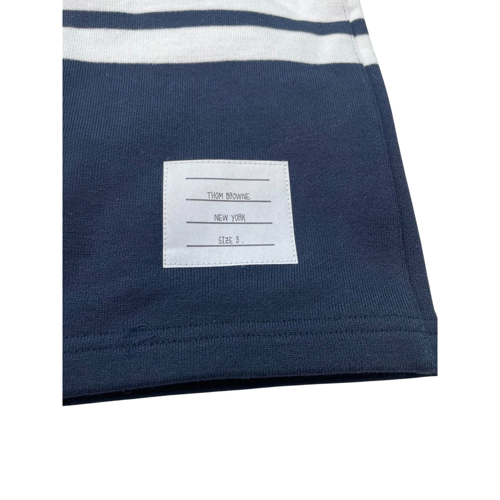 Thom Browne Thom Browne Navy & White Stripe Sweat Shorts Size US 32 / EU 48 - 2 Thumbnail