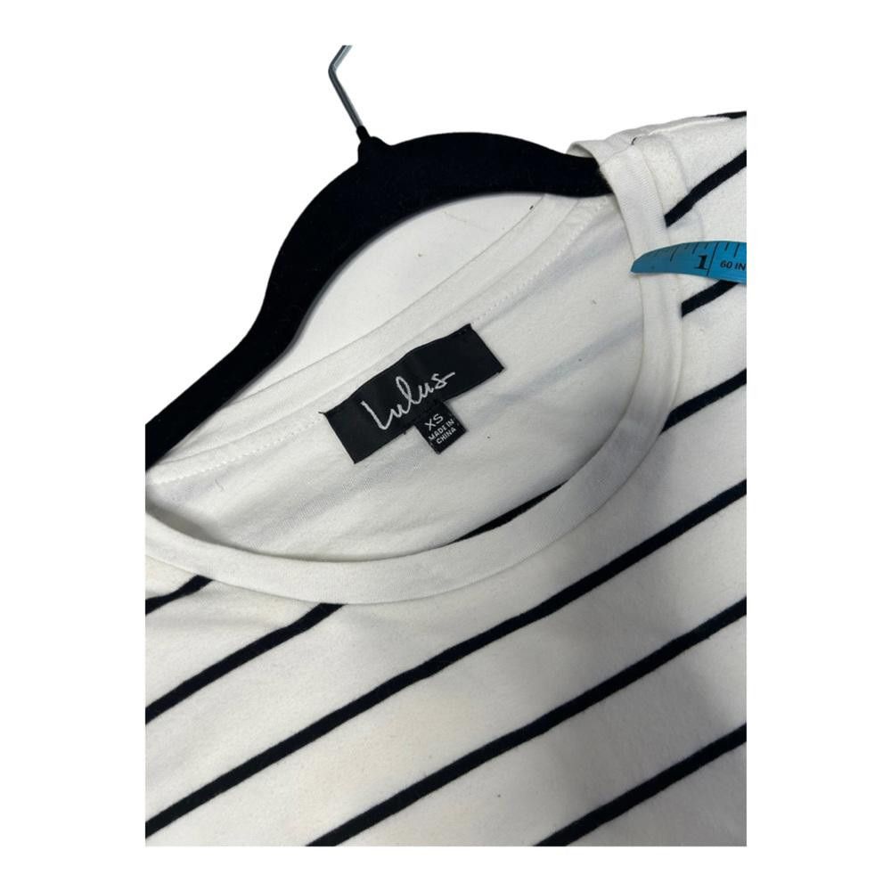 Lulus Lulus l Cafe Society Black and Cream Striped Shirt Dress XS Size XS / US 0-2 / IT 36-38 - 7 Thumbnail