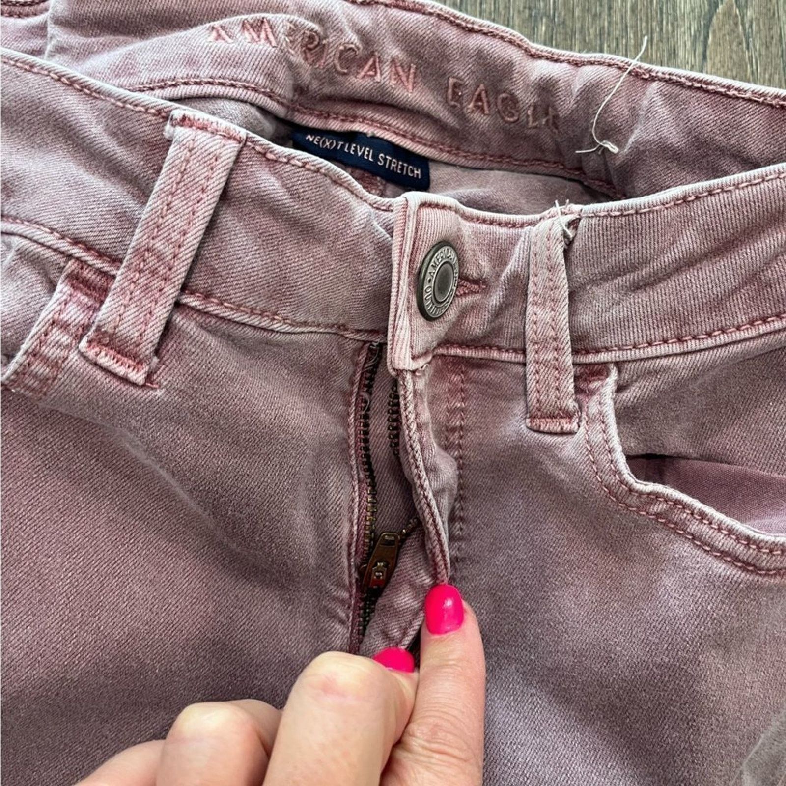 American Eagle Outfitters American Eagle Ne(x)t Level Stretch Purple Skinny Jeans 6 Size 28" / US 6 / IT 42 - 5 Thumbnail